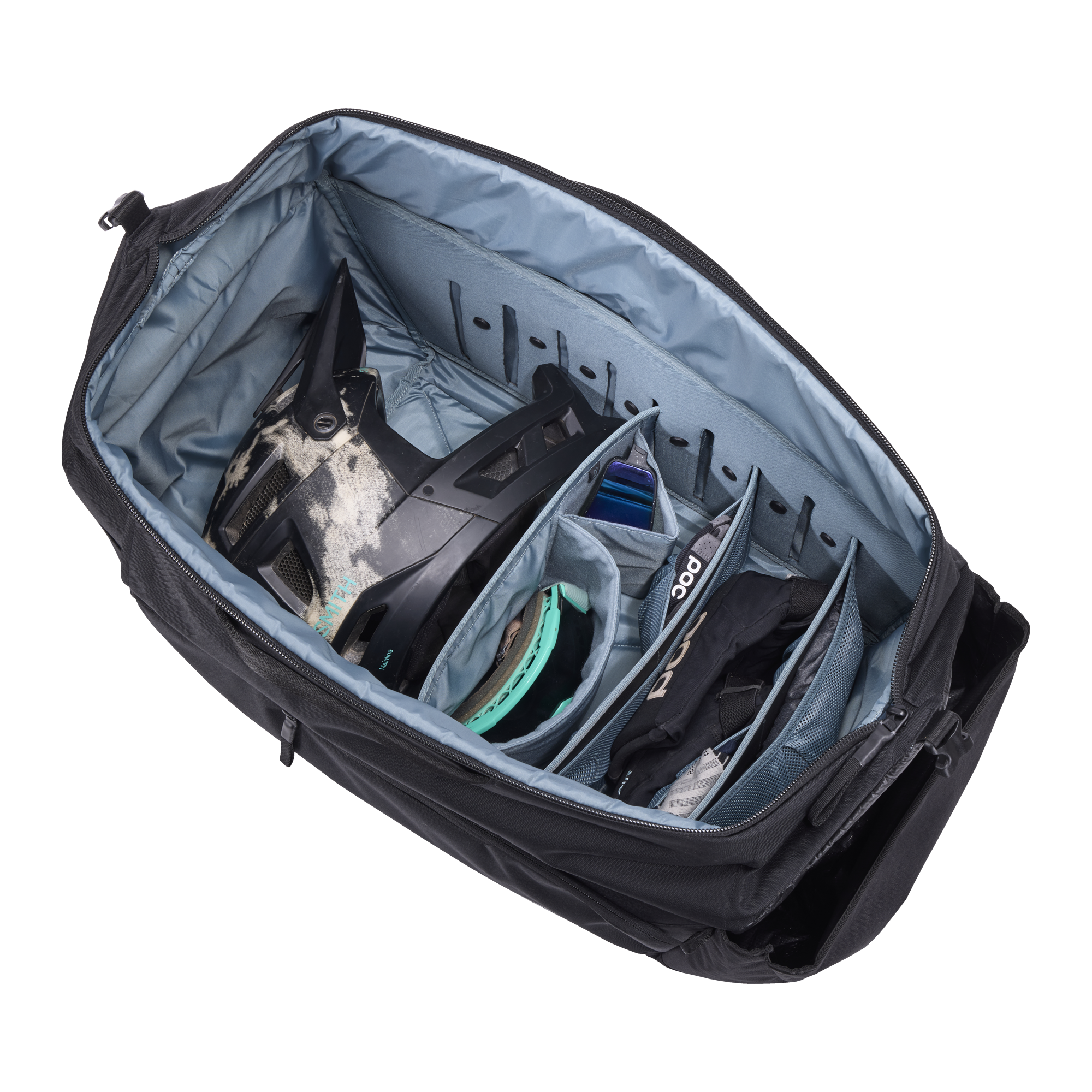 Thule Roundtrip MTB Duffel 70L in Black — interior view # color_Black