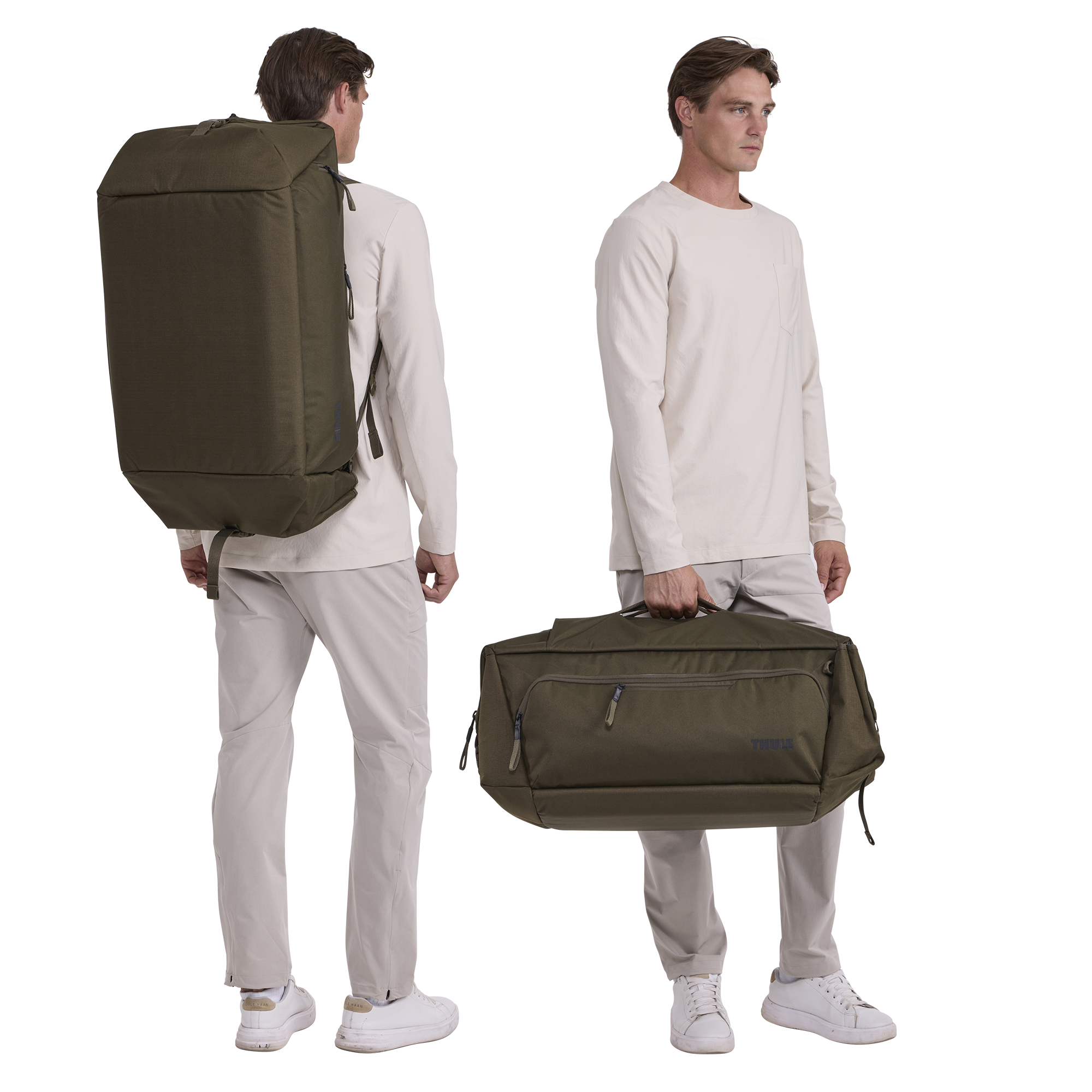 Thule Roundtrip MTB Duffel 70L in Deep Khaki — lifestyle # color_Deep Khaki