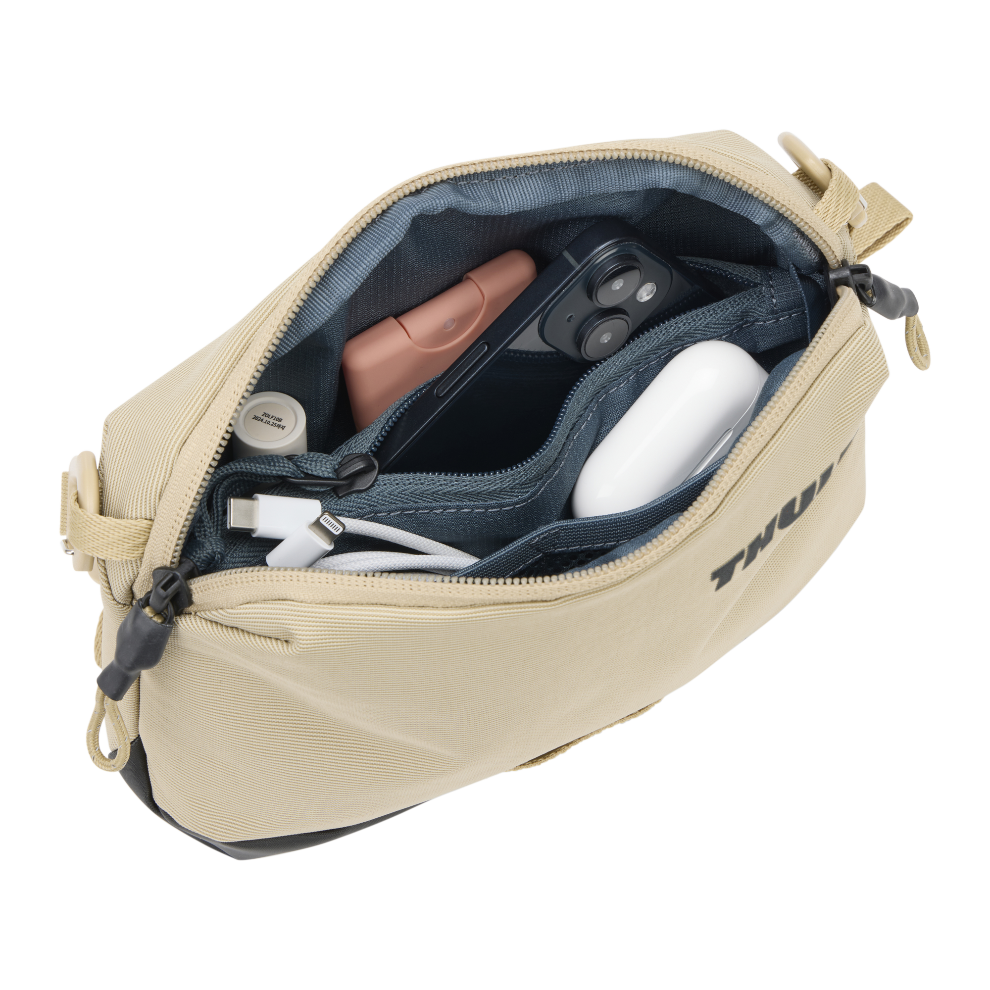 Thule Paramount Crossbody 2L in Gentle Beige — interior view # color_Gentle Beige