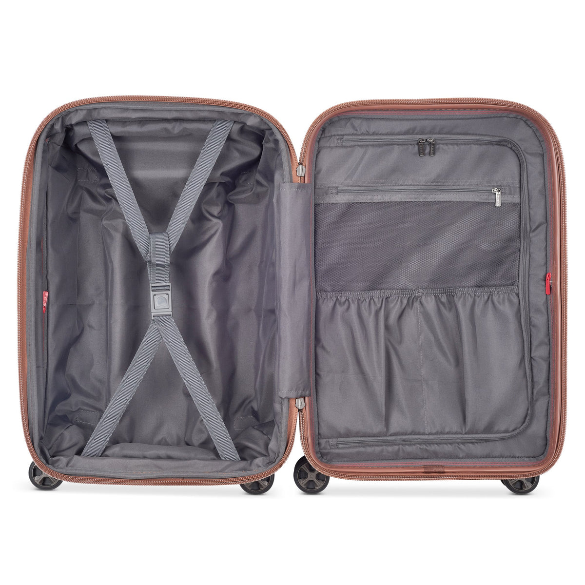 Delsey ST Tropez Medium Expandable Spinner in Pink — interior view