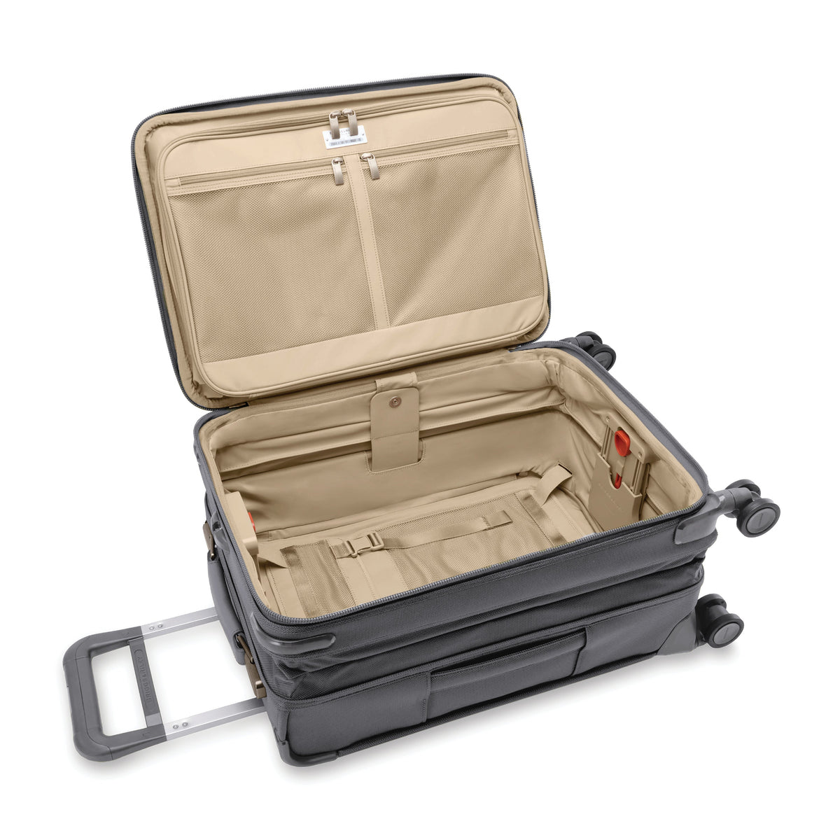Briggs & Riley Baseline Essential 22" Carry-On Expandable Spinner in Steel Gray — interior view 4