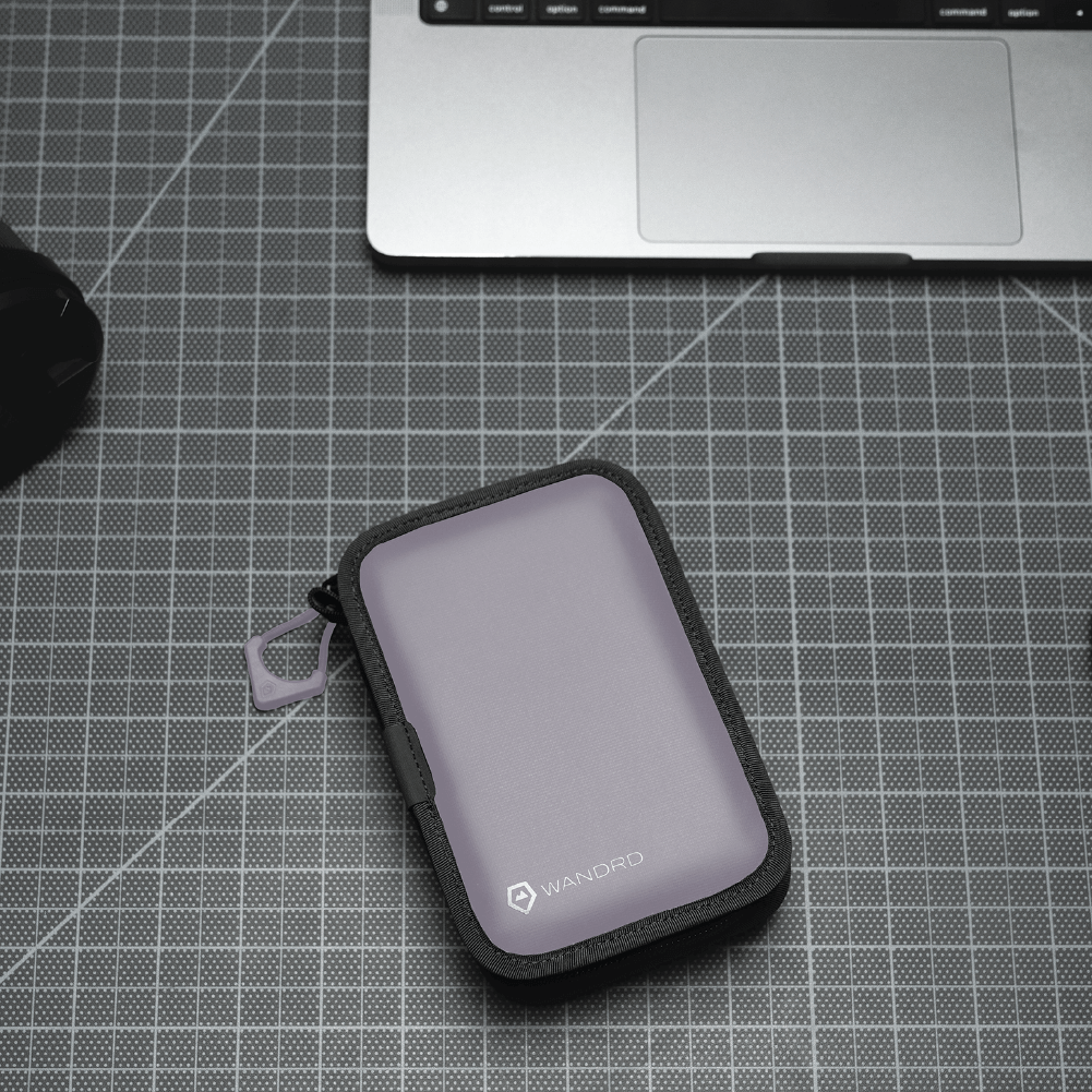 WANDRD Memory Card Case in Uyuni Purple — angle view 3
