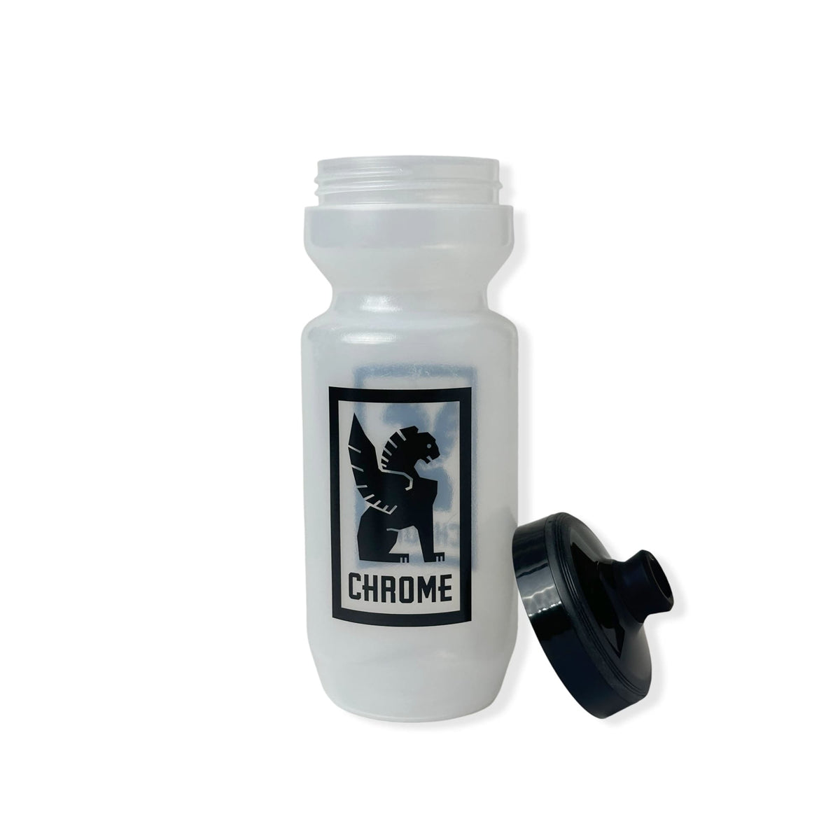 Chrome Industries Purist Water Bottle 22 oz in Clear/Black — back view
