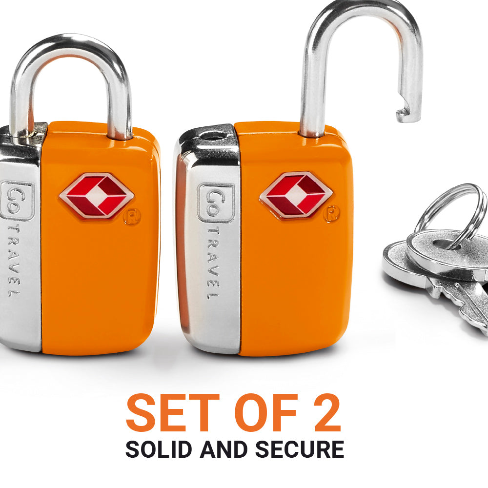 Go Travel Key Lock Twin Padlocks TSA – orange, detail