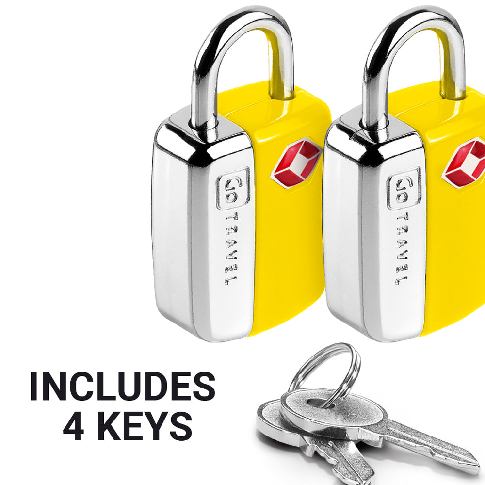 Go Travel Key Lock Twin Padlocks TSA – yellow, detail