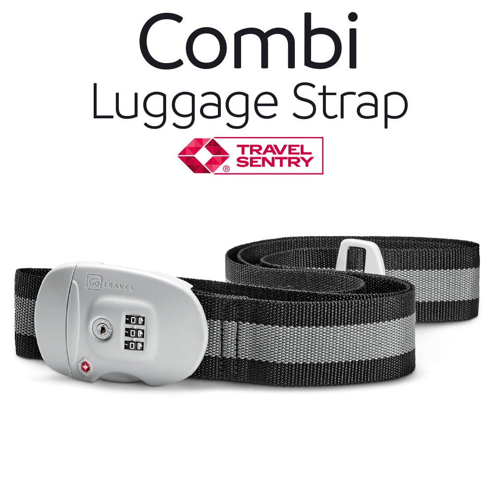 Go Travel Combi Luggage Strap TSA – black, full strap