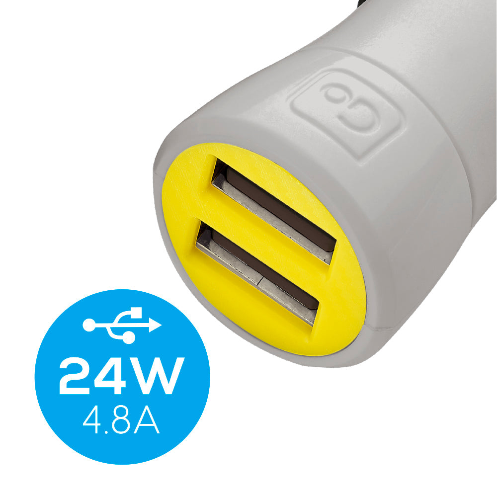 Go Travel In-Car Twin USB-A Charger – front view