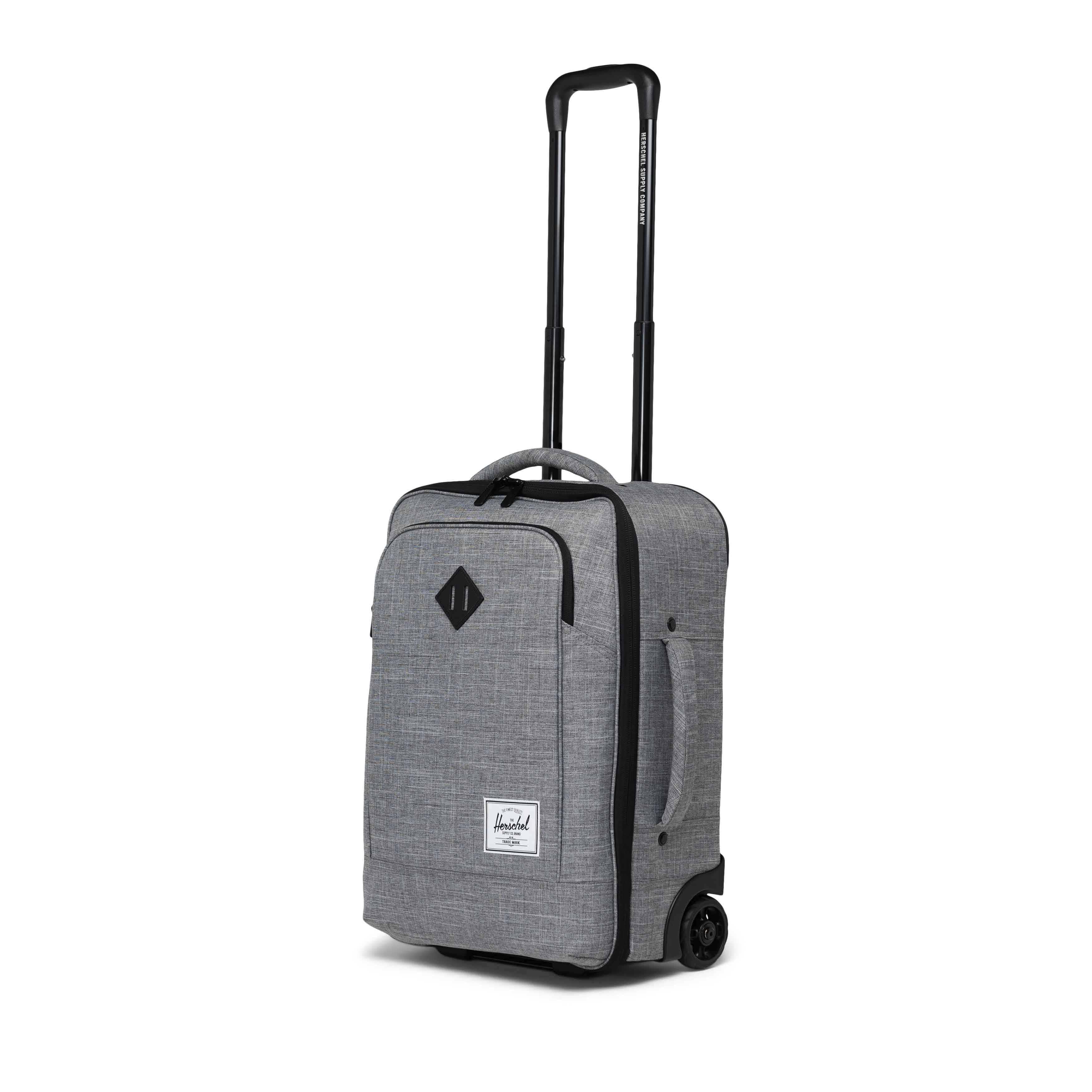 Herschel Heritage Softshell Luggage | Large Carry On - 37L in Raven Crosshatch — angle view 3 # color_Raven Crosshatch