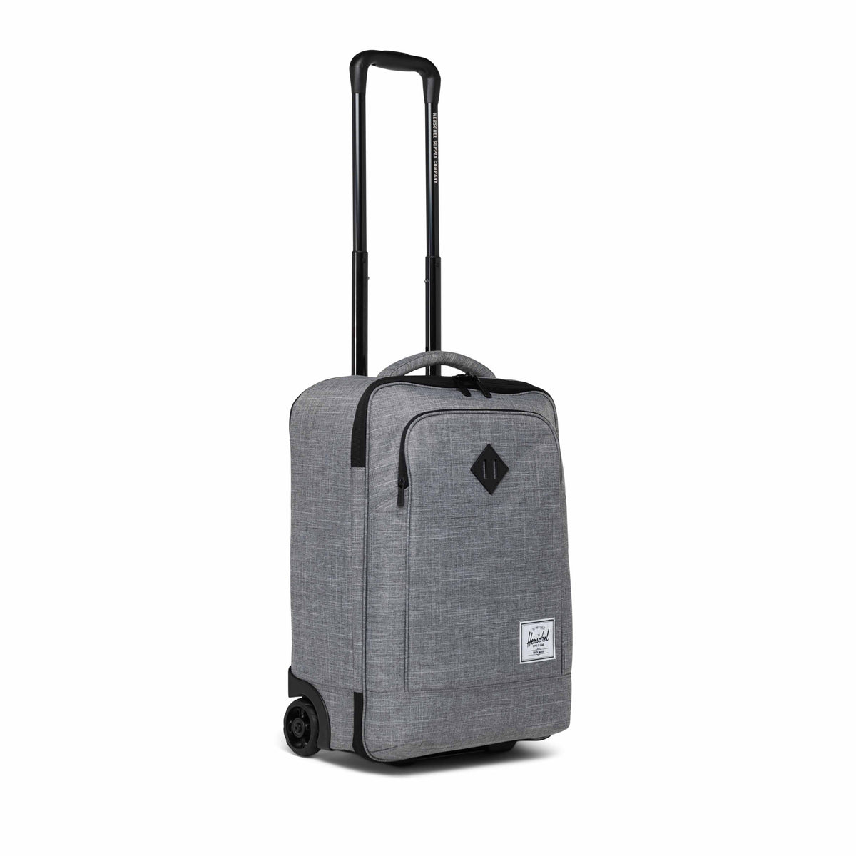 Herschel Heritage Softshell Luggage | Large Carry On - 37L in Raven Crosshatch — angle view 4 # color_Raven Crosshatch