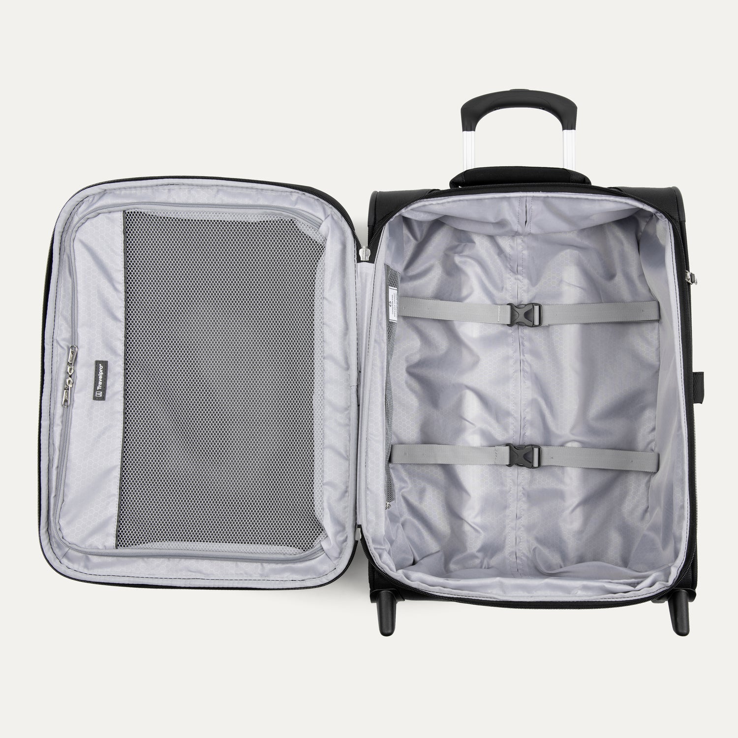 Travelpro Maxlite 5 International Carry-On Expandable Rollaboard in Black — interior view