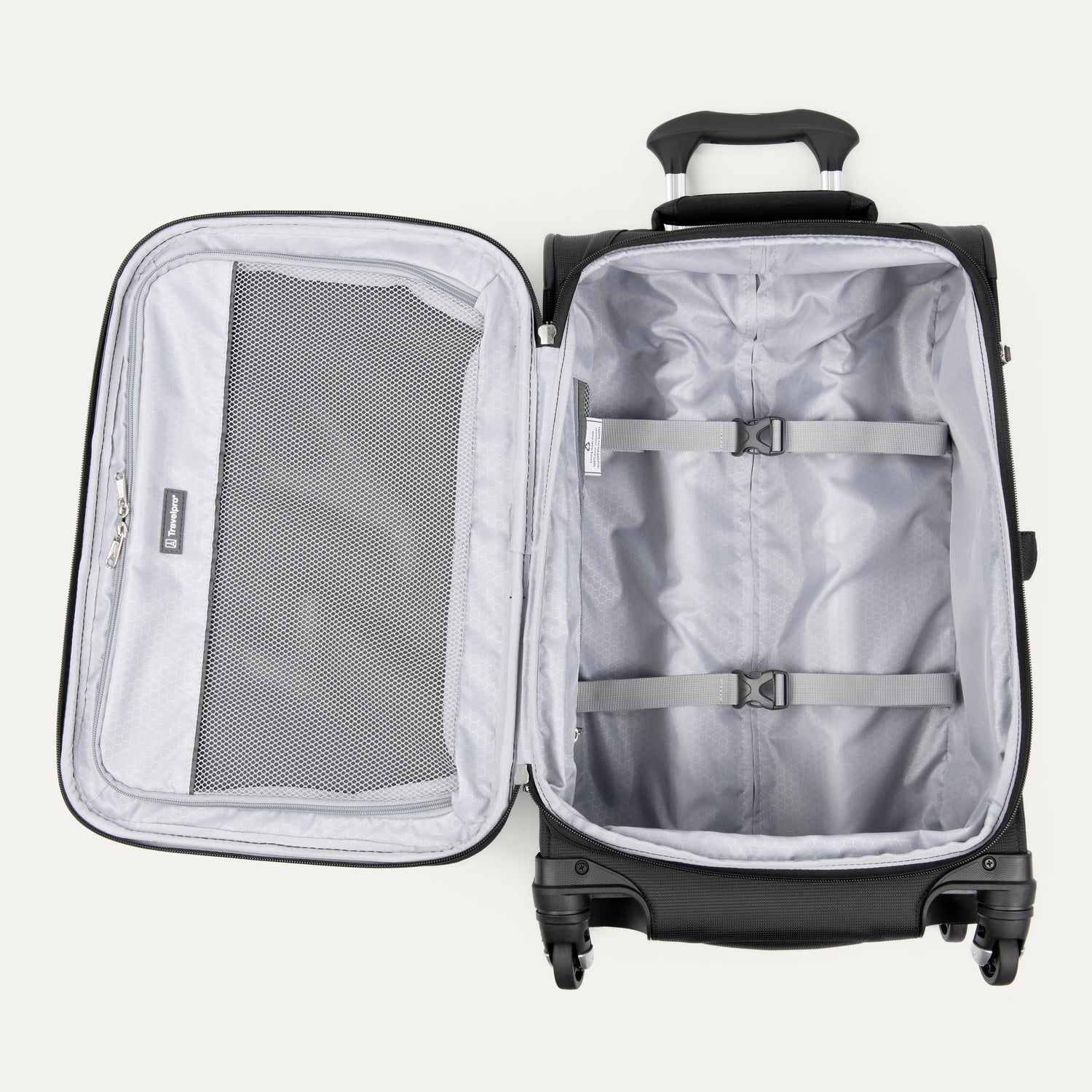 Travelpro Maxlite 5 Compact Carry-On Expandable Spinner in Black — interior view