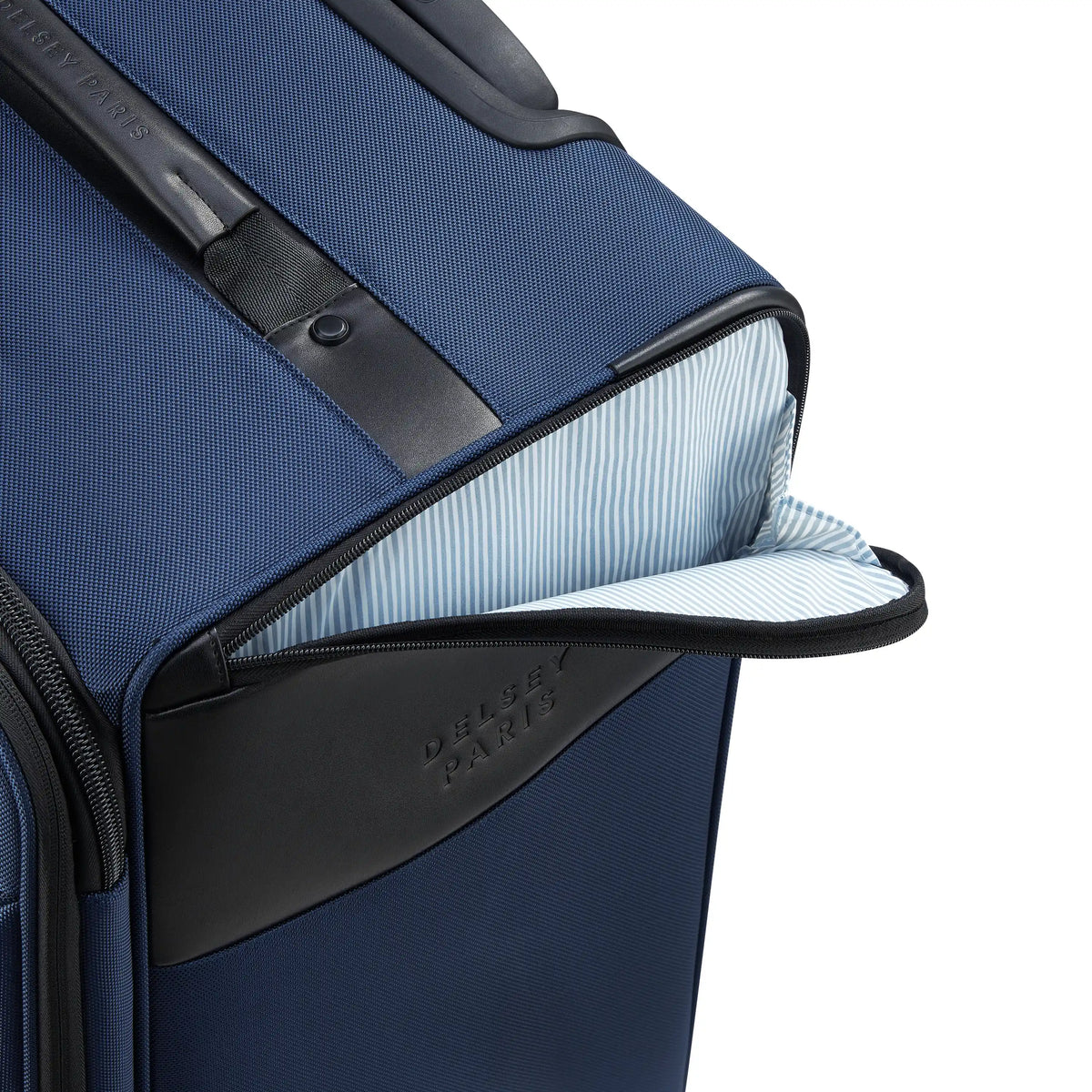 Delsey Wagram Medium Trunk Expandable Spinner in Navy — interior view 2 # color_Navy