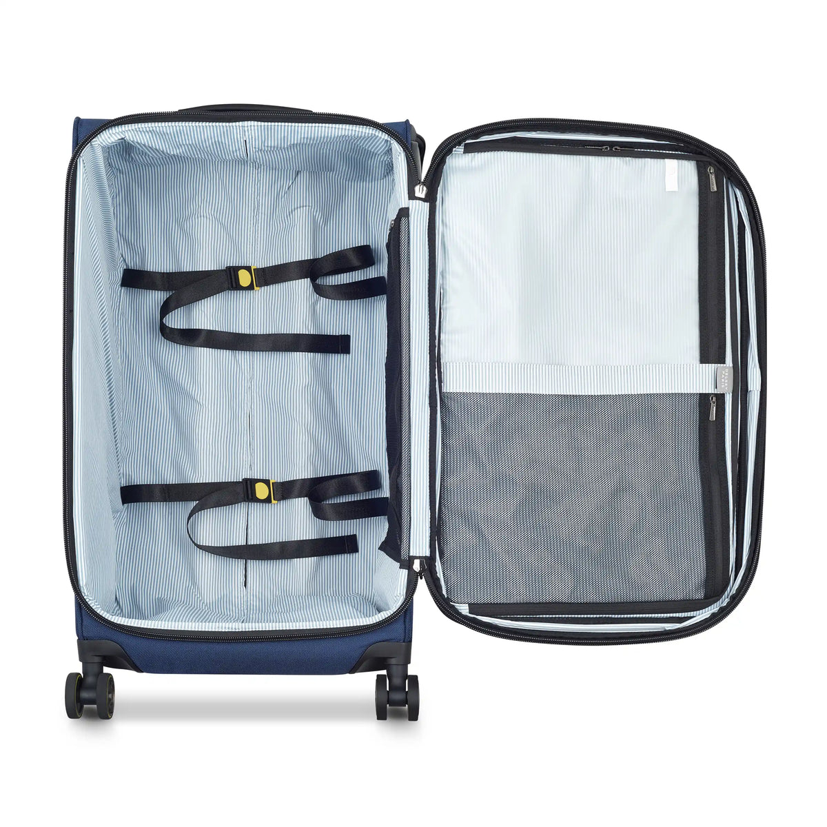 Delsey Wagram Medium Trunk Expandable Spinner in Navy — interior view # color_Navy
