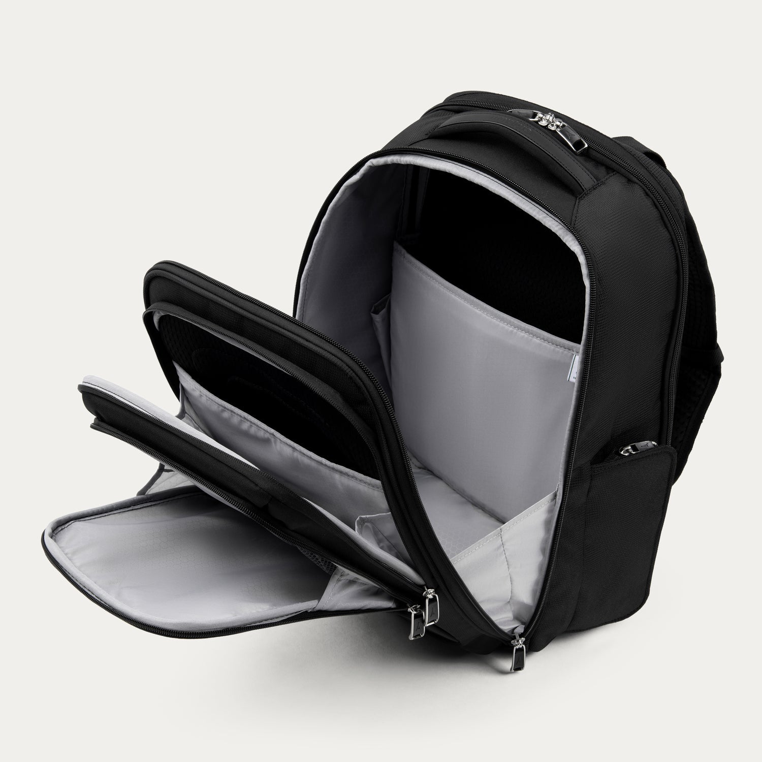 Travelpro Maxlite Laptop Backpack in Black — interior view