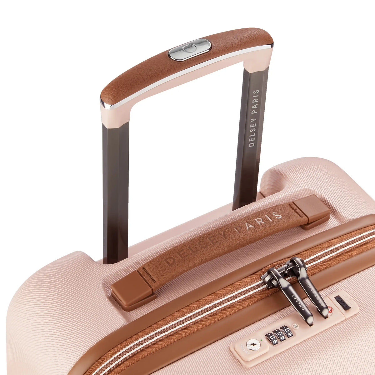Delsey Chatelet Air 2.0 23-Inch Carry-On Spinner in Blush Pink — detail view