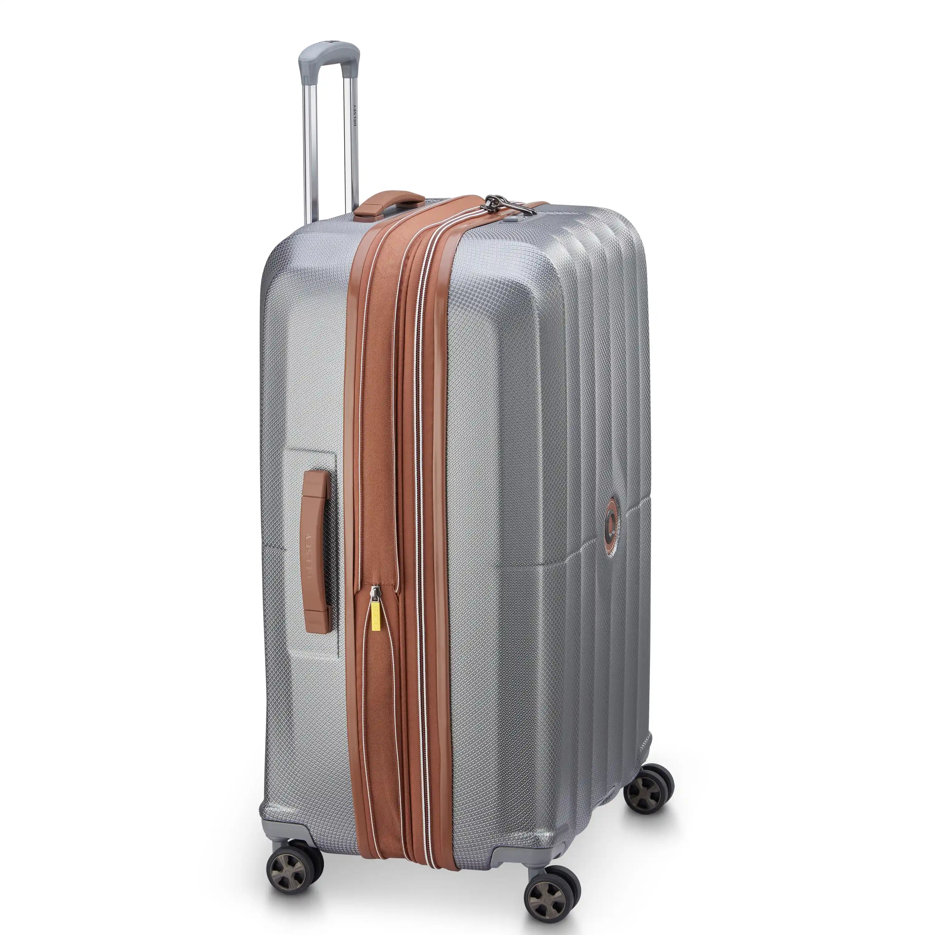 Delsey Carrousel Large Expandable Spinner in Platinum — angle view 2 # color_Platinum