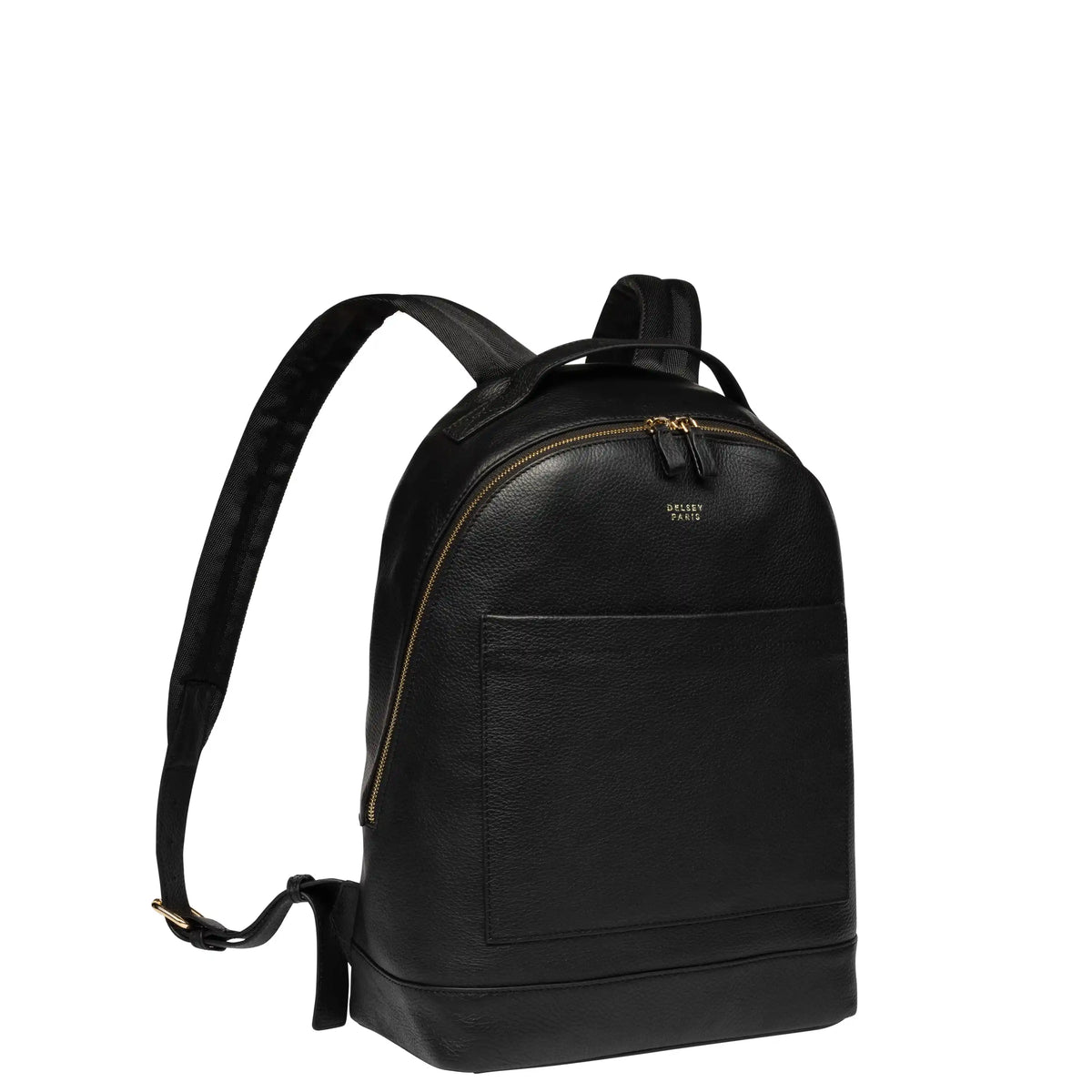 Delsey The Leather Collection Backpack in Black — angle view 2 # color_Black