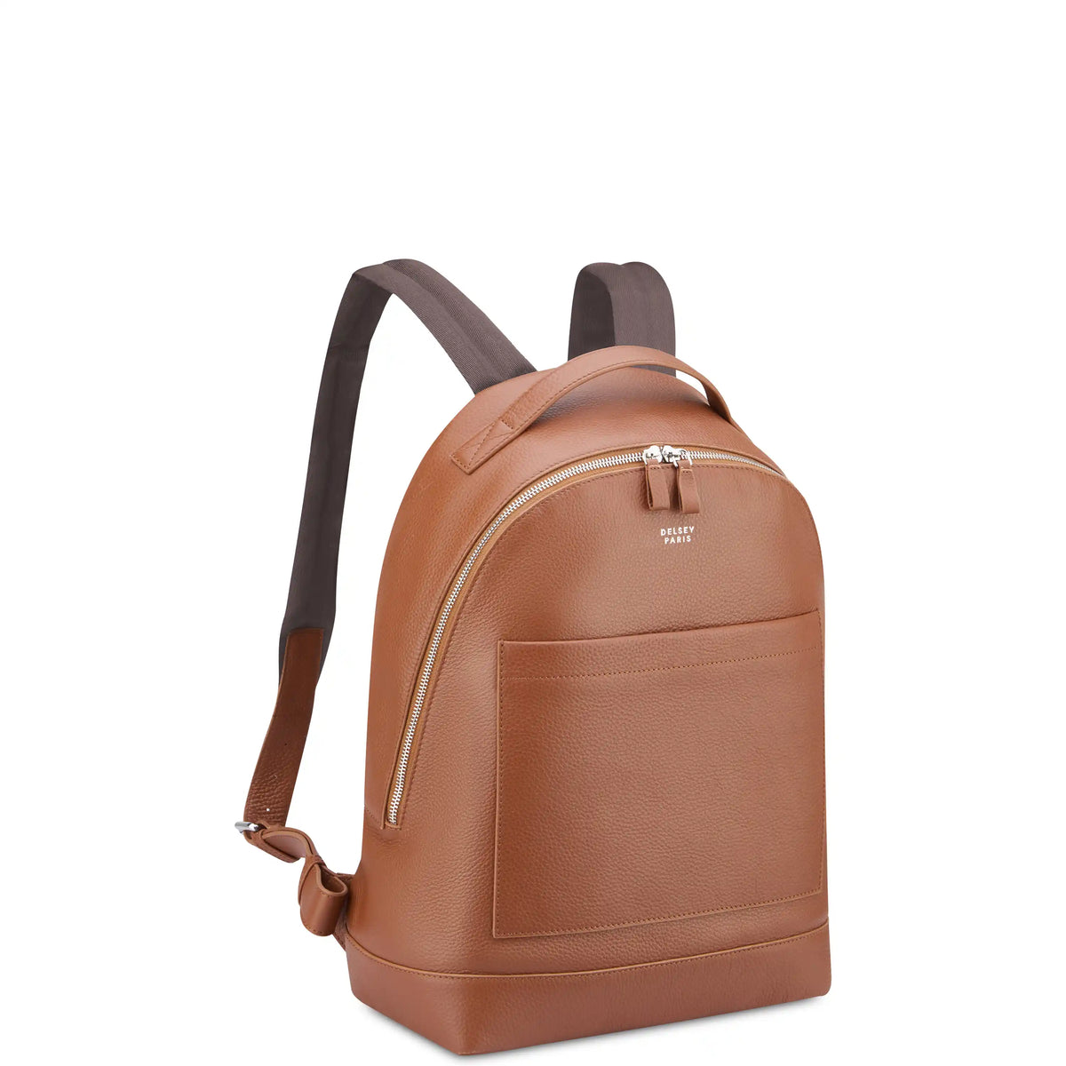 Delsey The Leather Collection Backpack in Cognac — angle view 2 # color_Cognac