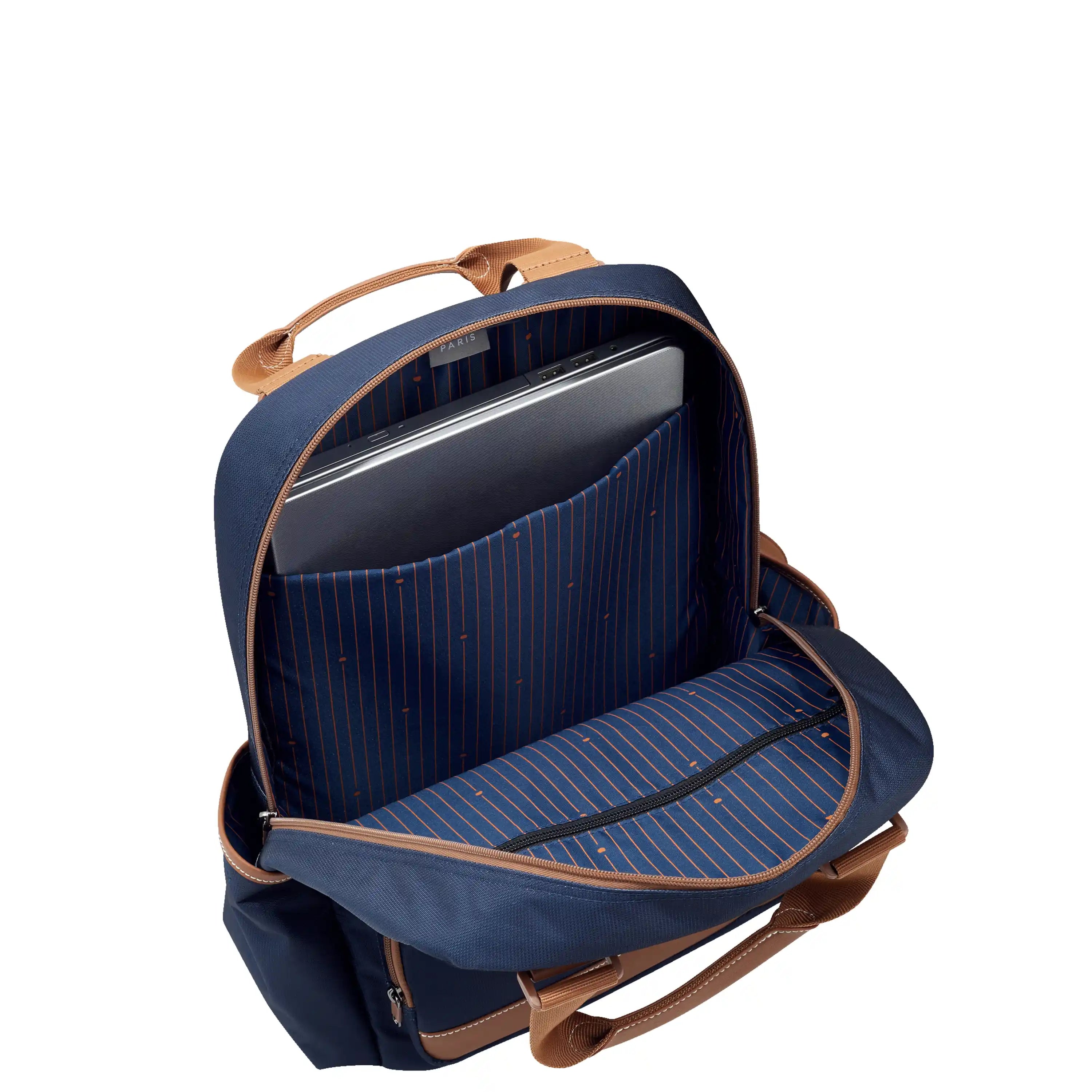 Delsey Flanerie SE Laptop Backpack in Navy — interior view # color_Navy
