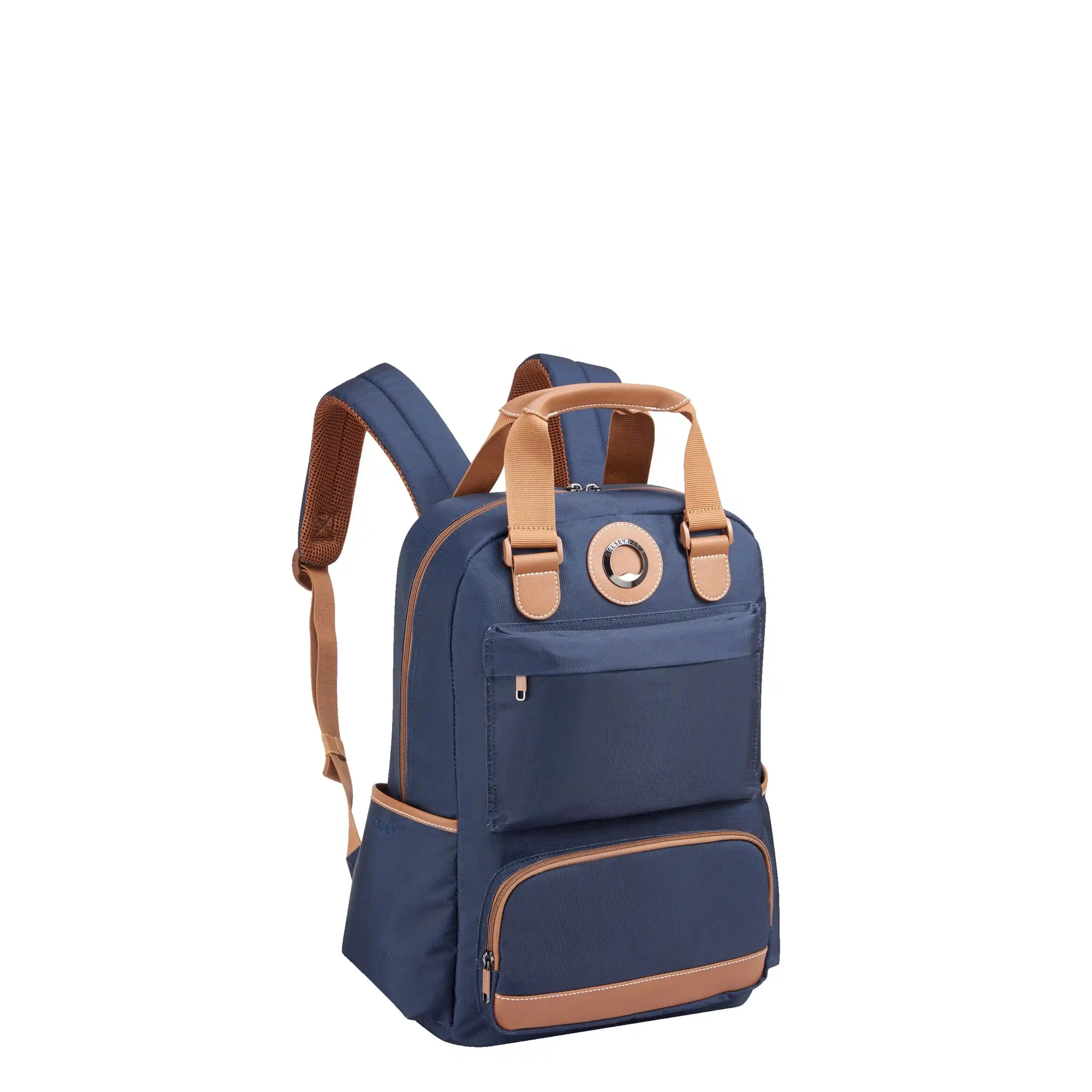 Delsey Flanerie SE Laptop Backpack in Navy — angle view 2 # color_Navy