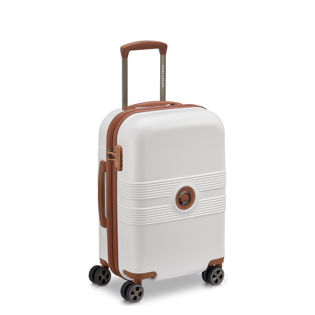 Delsey Flanerie SE Carry-On Spinner in Champagne — front view # color_Champagne