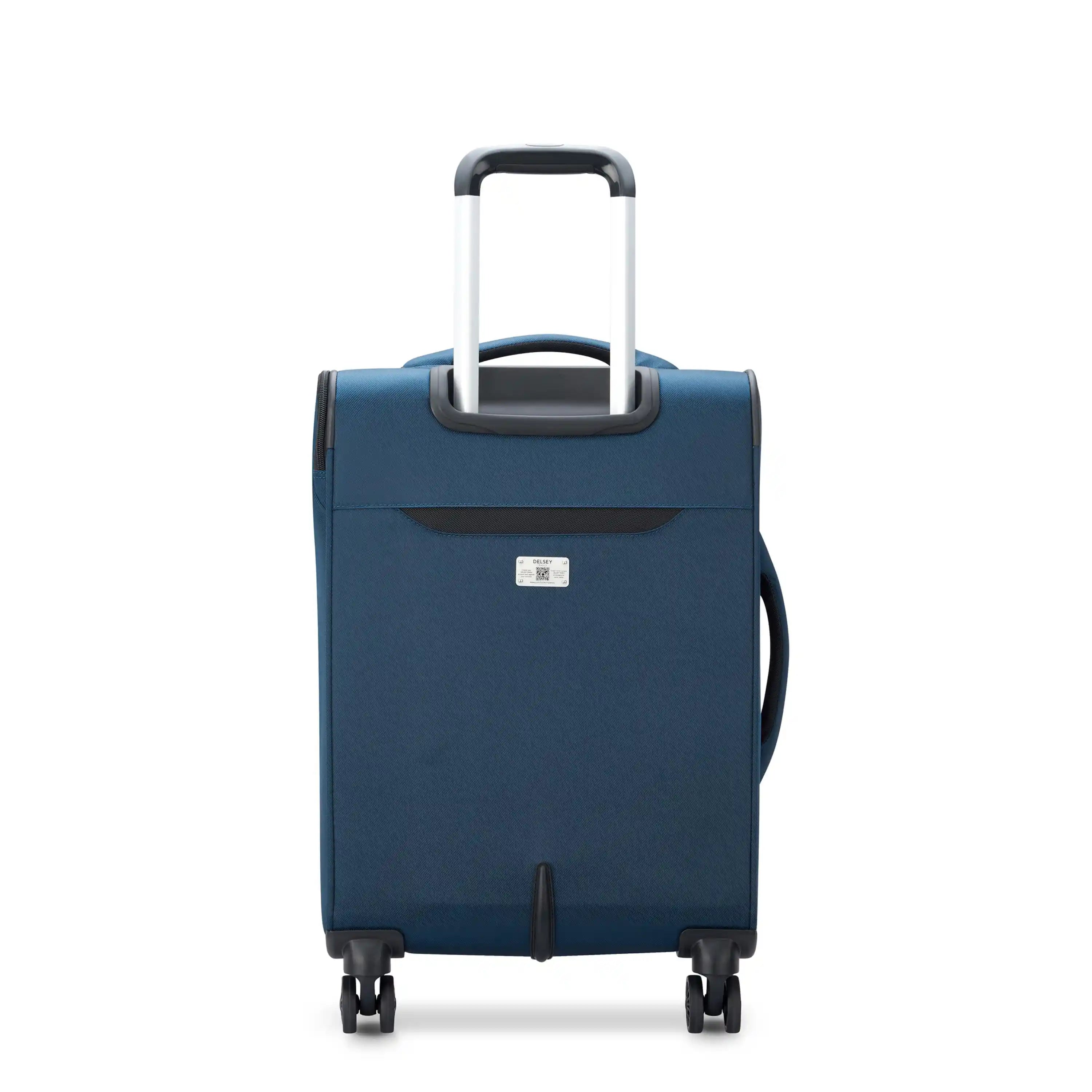 Delsey Sky Max 2.0 Carry-On Plus Expandable Spinner in Blue — back view # color_Blue