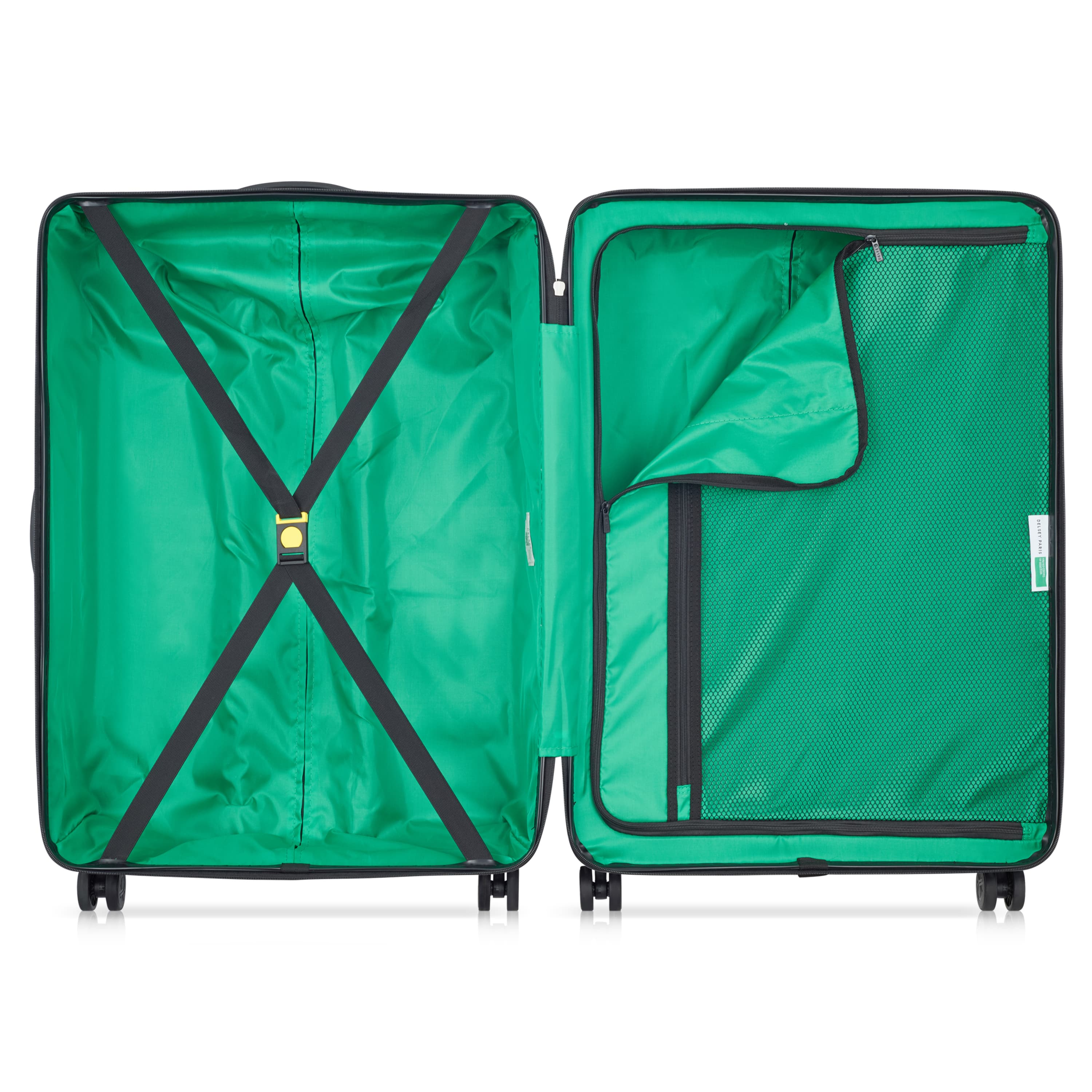 Delsey NOW! Hardside Large Spinner in Black — interior view # color_Black