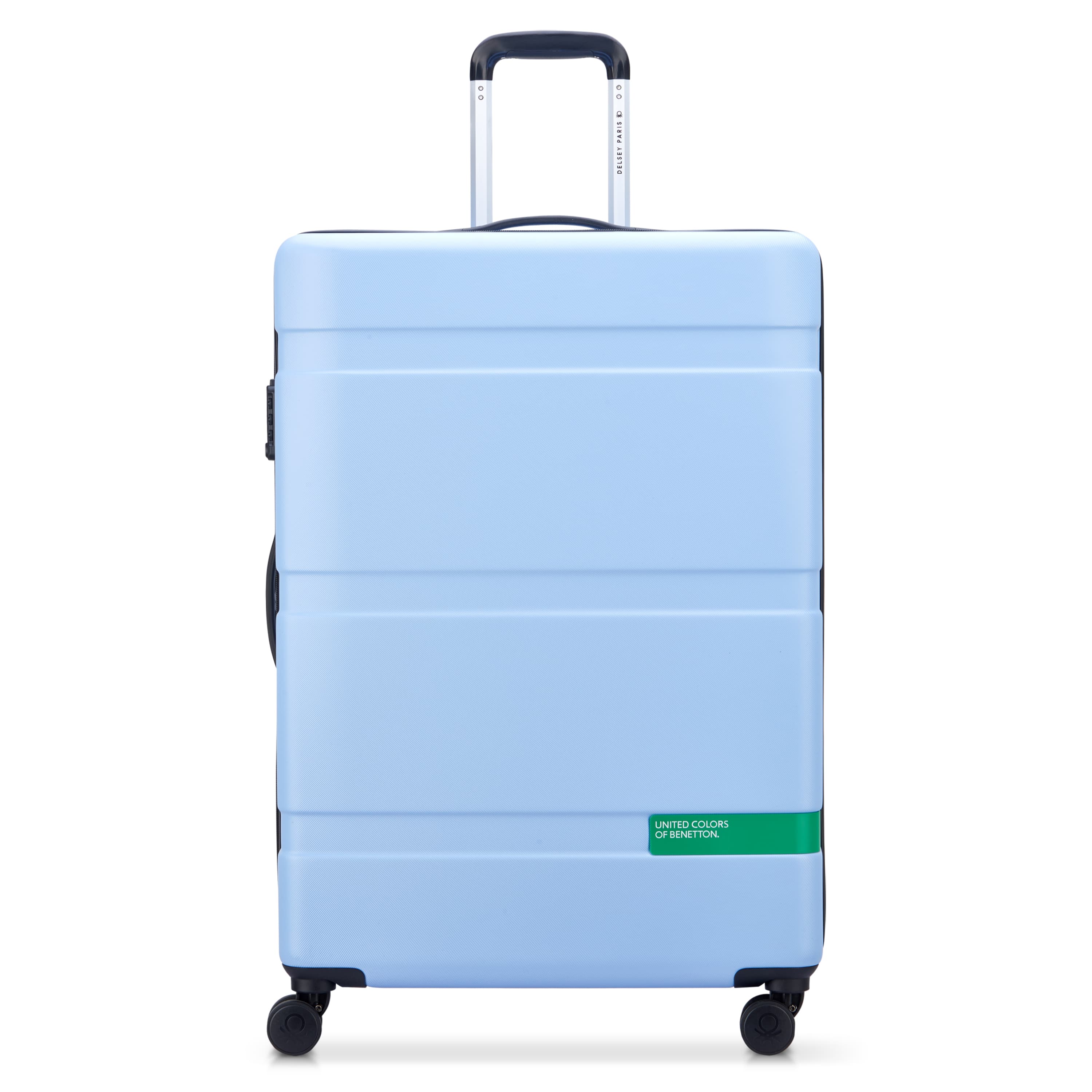 Delsey NOW! Hardside Large Spinner in Light Blue — front view # color_Light Blue