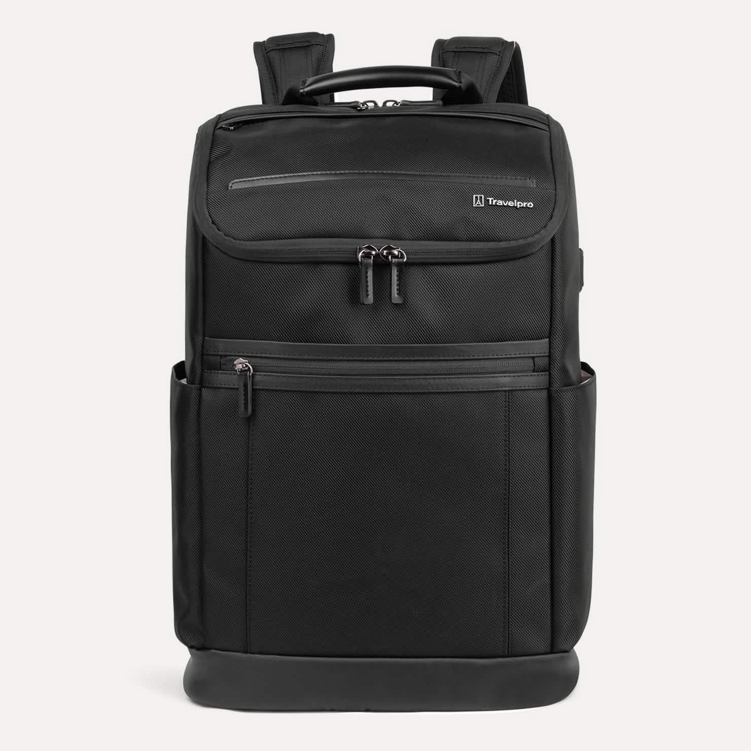 Travelpro Crew Executive Choice 3 Medium Top Load Backpack in Jet Black — front view