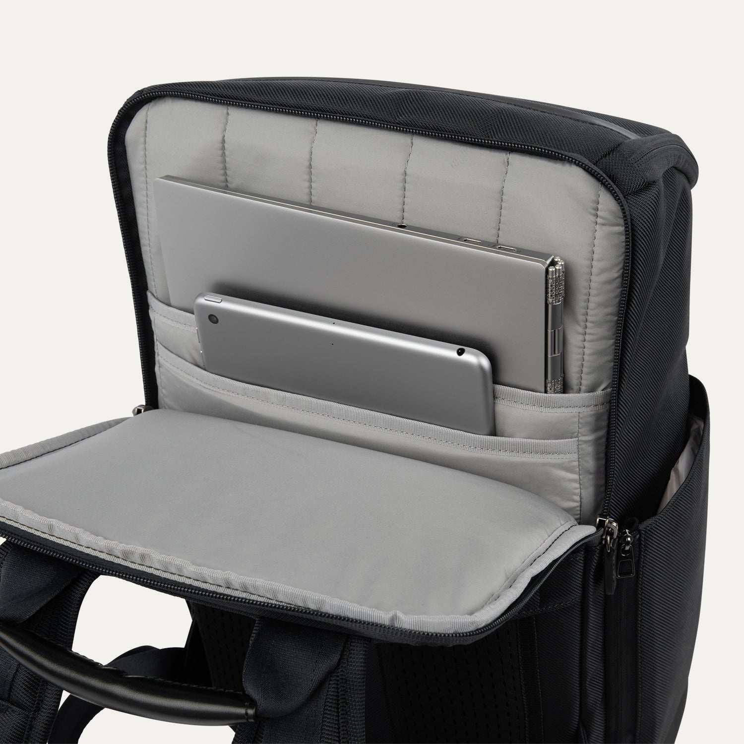 Travelpro Crew Executive Choice 3 Medium Top Load Backpack in Jet Black — back view
