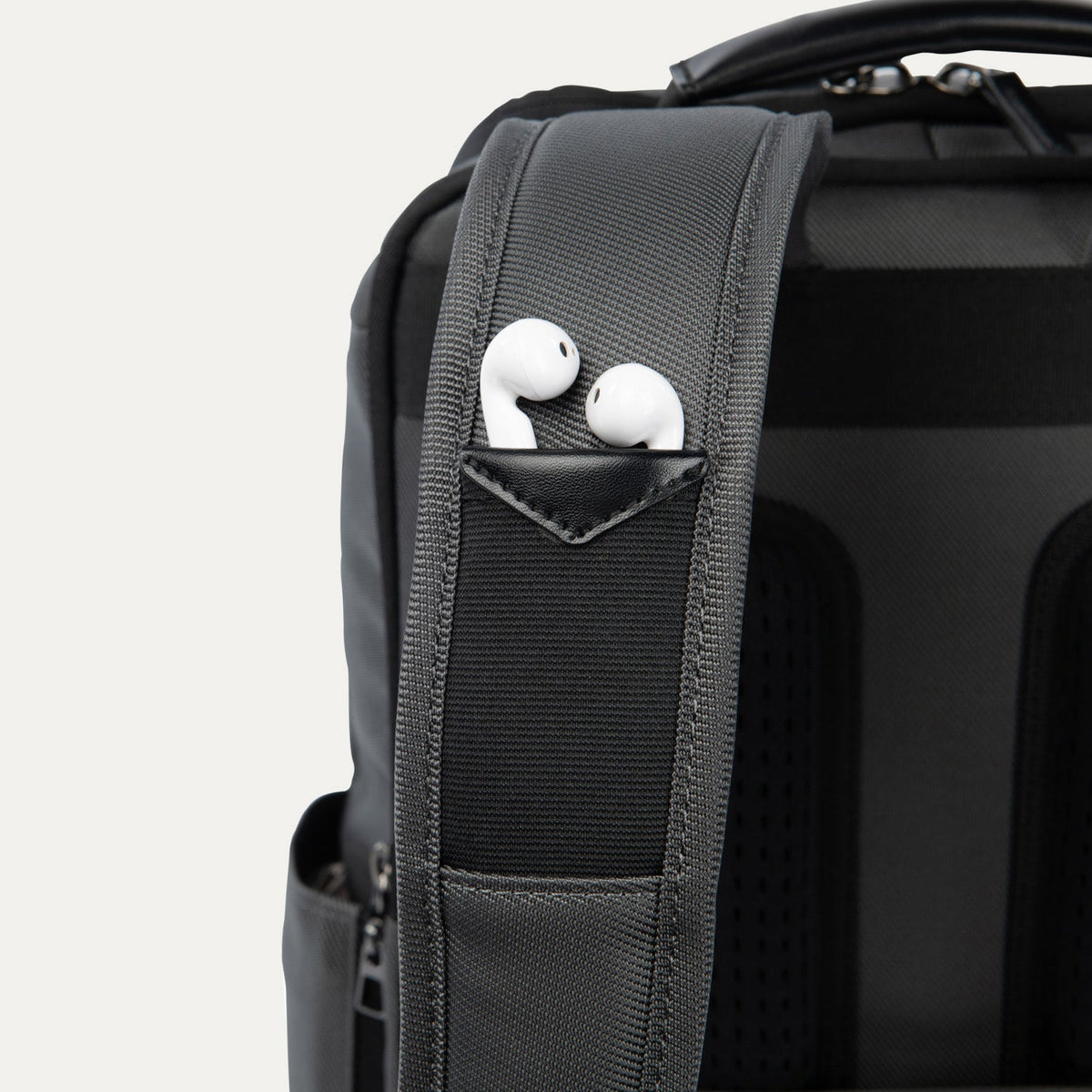 Travelpro Crew Executive Choice 3 Slim Laptop Backpack in Grey — detail view