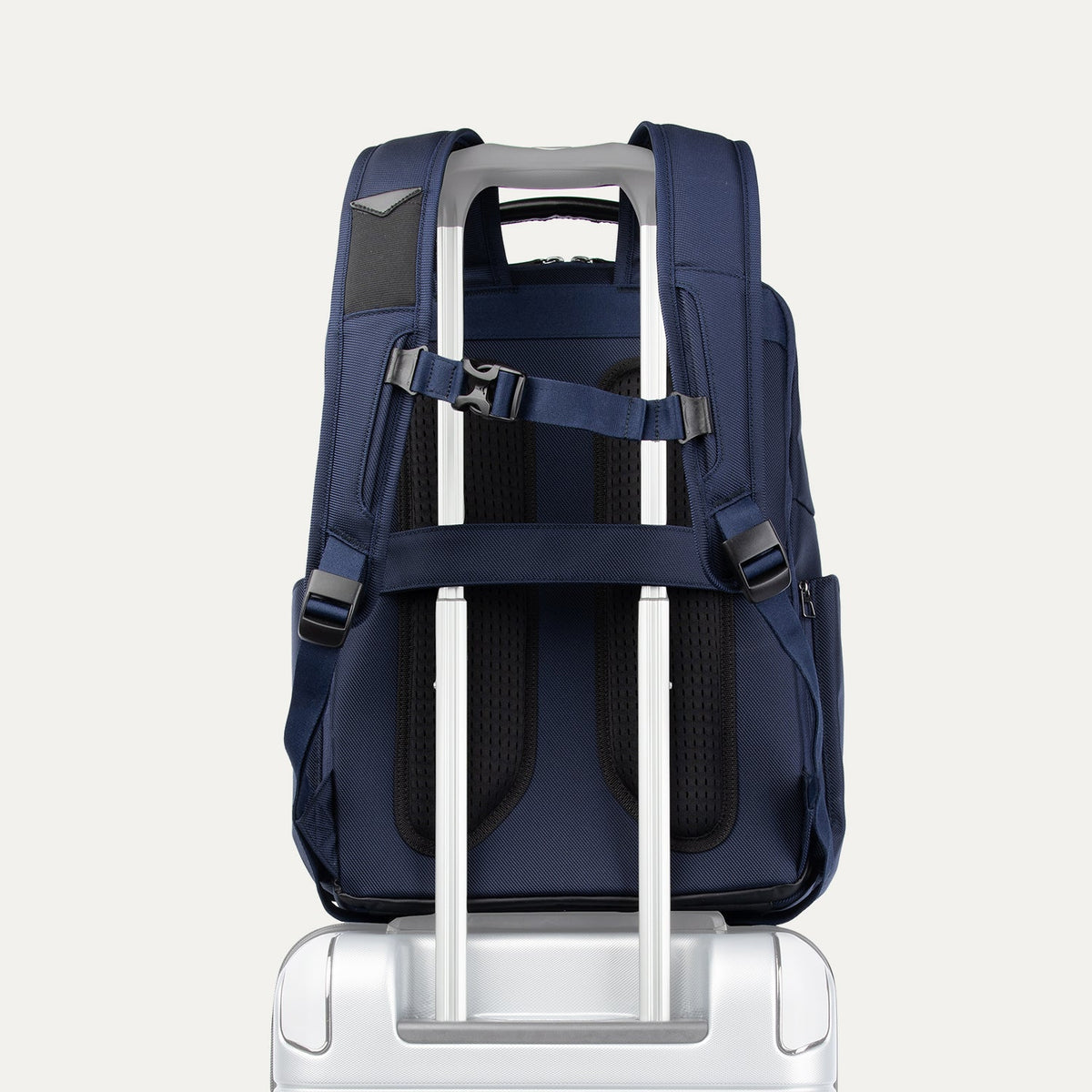Travelpro Crew Executive Choice 3 Large Travel Backpack in Blue — back view # color_Blue