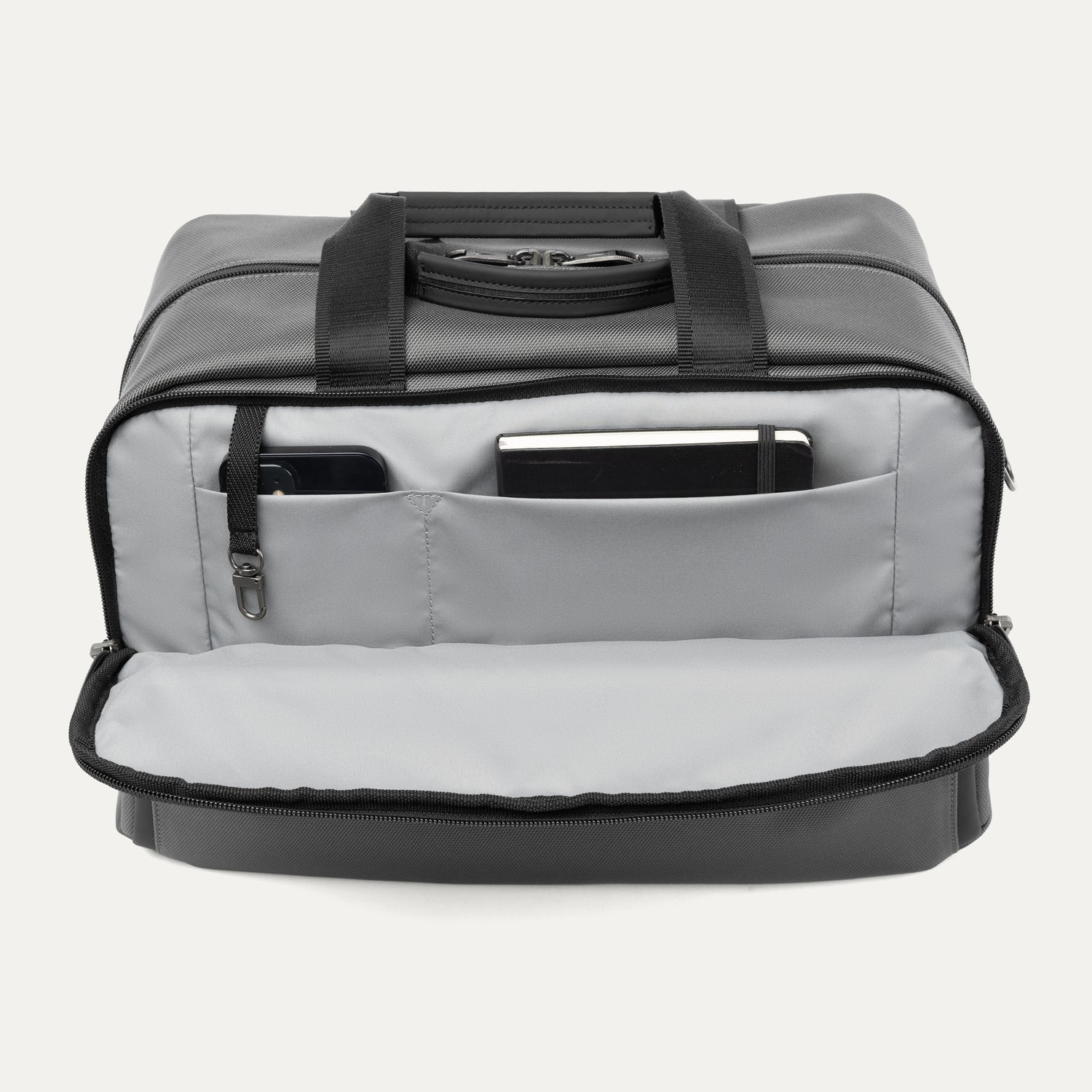 Travelpro Crew Classic UnderSeat Tote in Titanium Grey — angle view 3