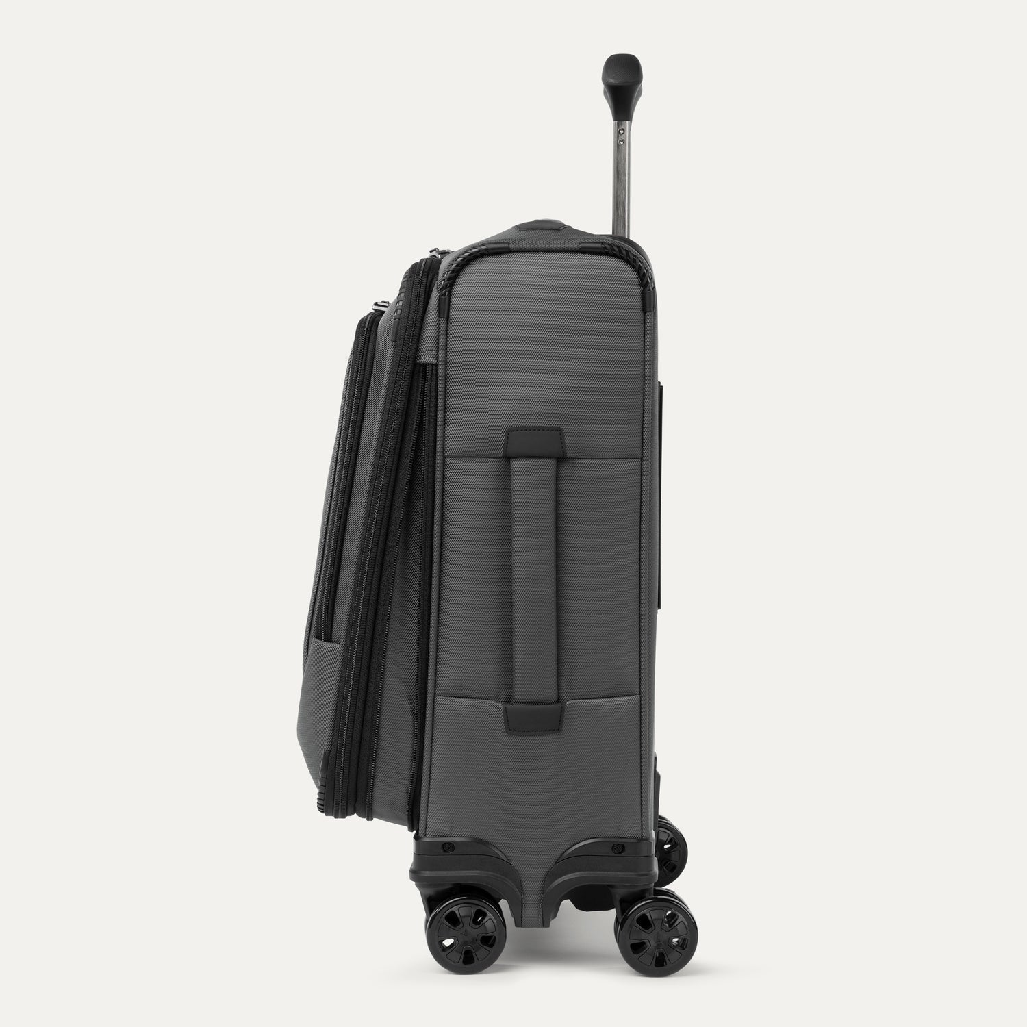 Travelpro Crew Classic Compact Carry-On Expandable Spinner in Titanium Grey — detail view
