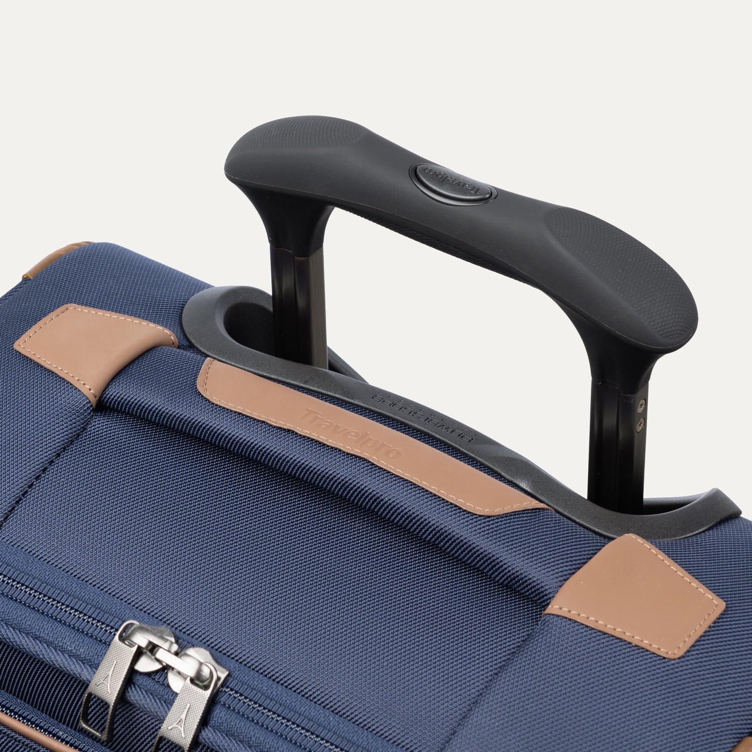 Travelpro Crew Classic Compact Carry-On Expandable Spinner in Patriot Blue — lifestyle 3