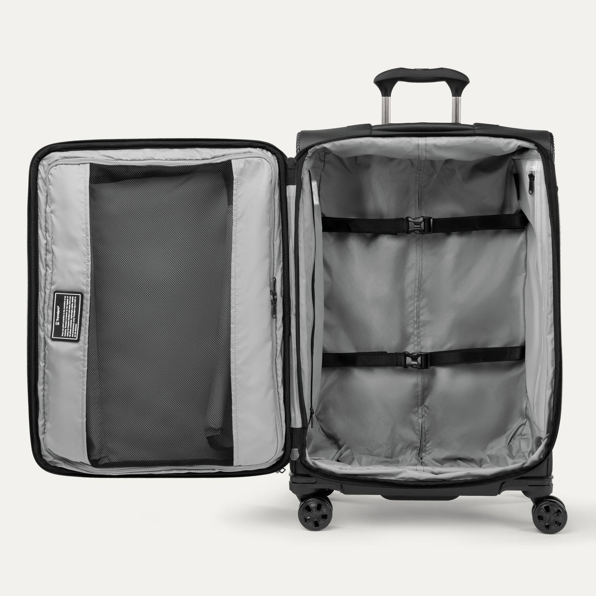 Travelpro Crew Classic Medium Check-In Spinner in Black — interior view 2