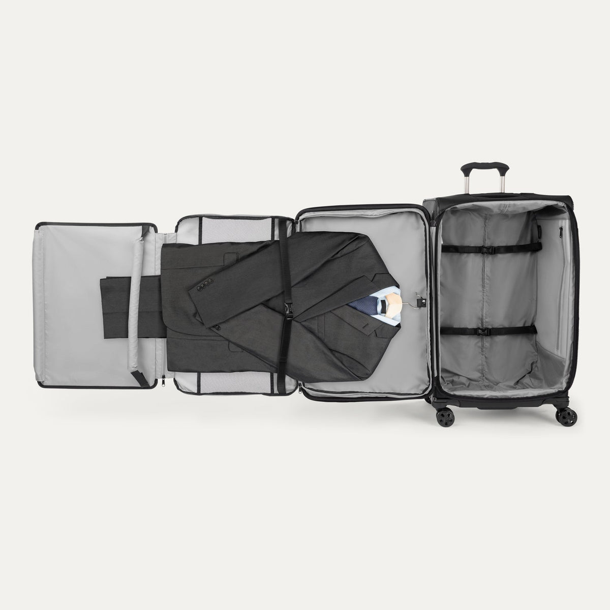 Travelpro Crew Classic Large Check-In Spinner in Black — interior view 2