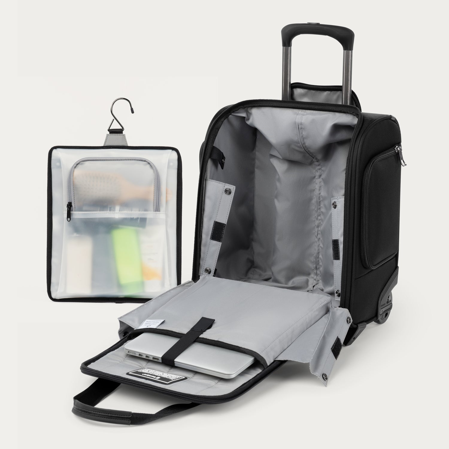 Travelpro Crew Classic Rolling UnderSeat Carry-On in Black — back view