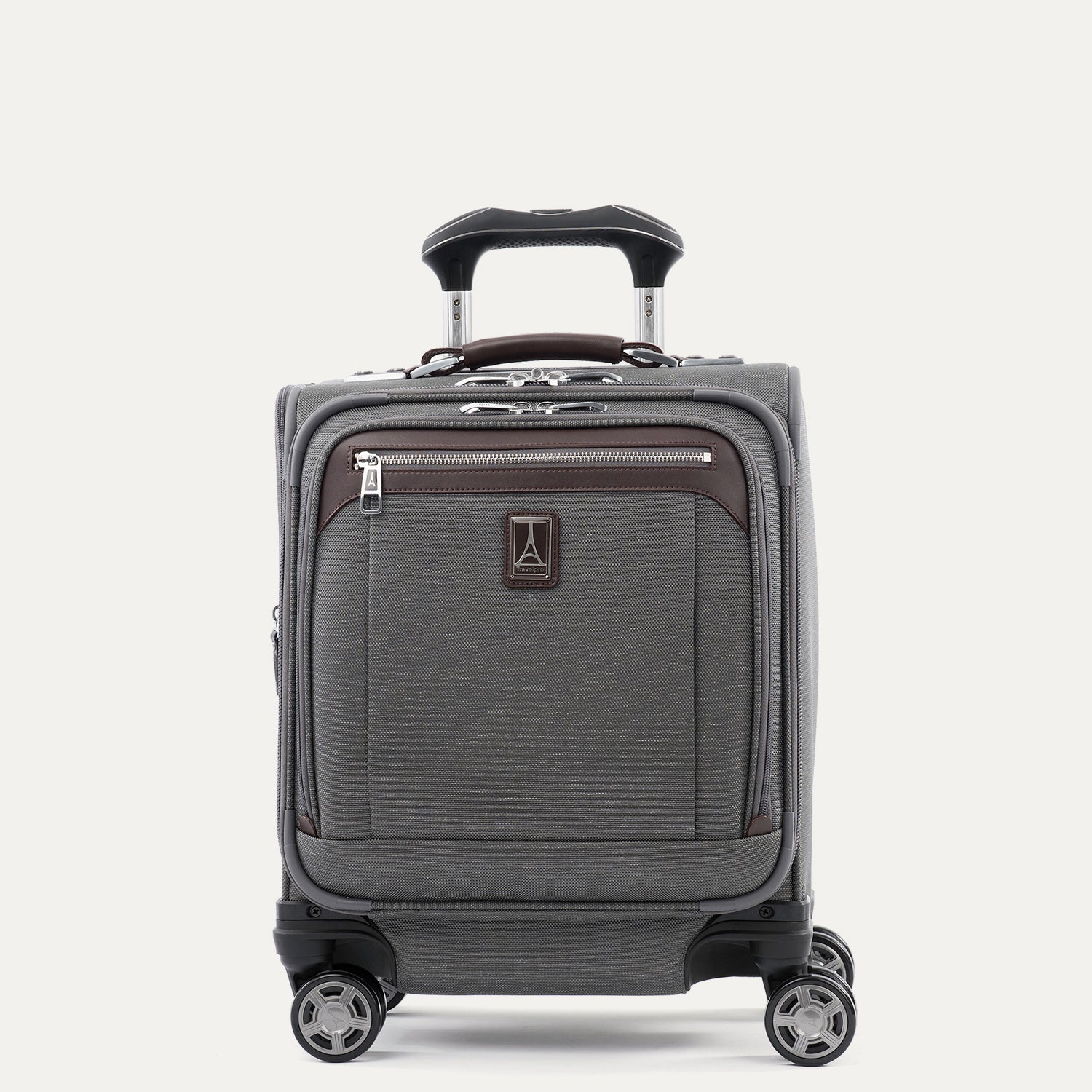 Travelpro Platinum Elite Carry-On Spinner Tote in Vintage Grey — front view