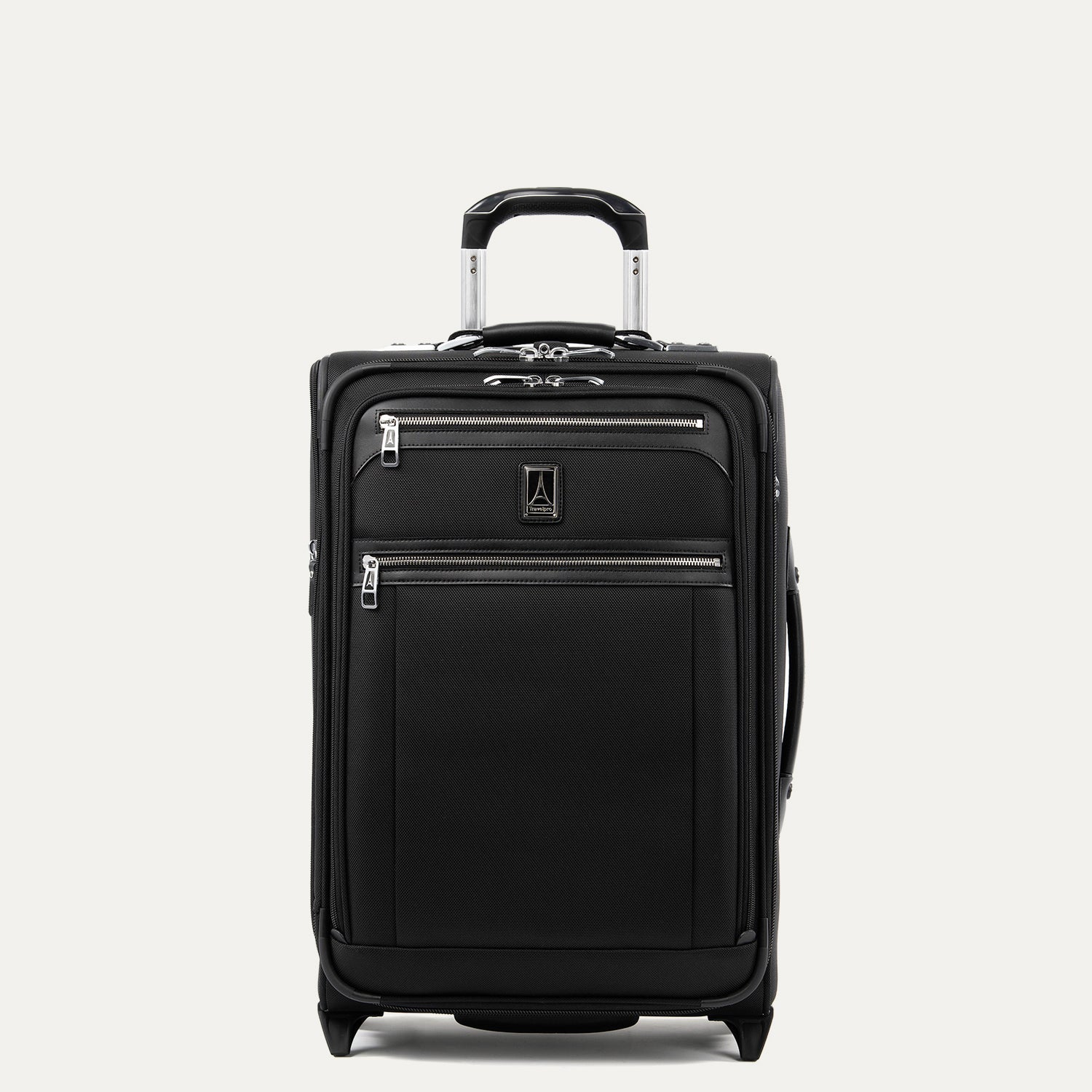 Travelpro Platinum Elite 22" Carry-On Expandable Rollaboard in Shadow Black — front view