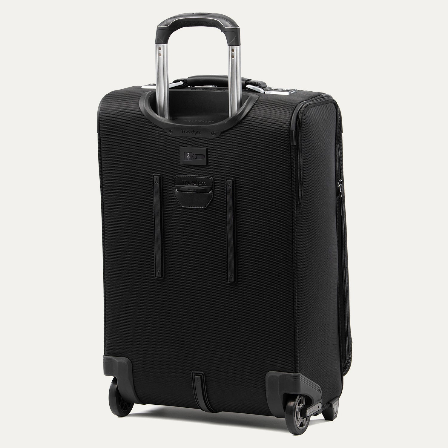 Travelpro Platinum Elite 22" Carry-On Expandable Rollaboard in Shadow Black — angle view 5