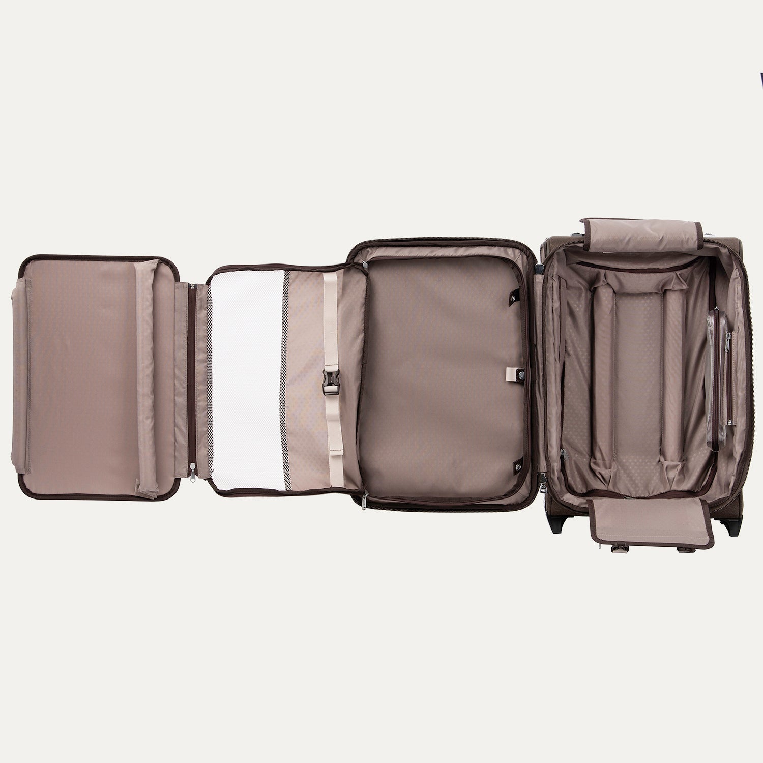 Travelpro Platinum Elite 22" Carry-On Expandable Rollaboard in Rich Espresso — angle view 3