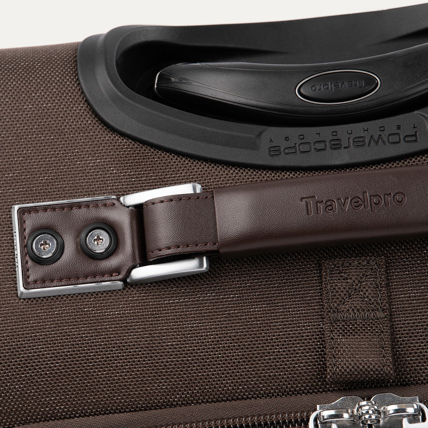 Travelpro Platinum Elite 22" Carry-On Expandable Rollaboard in Rich Espresso — angle view 7