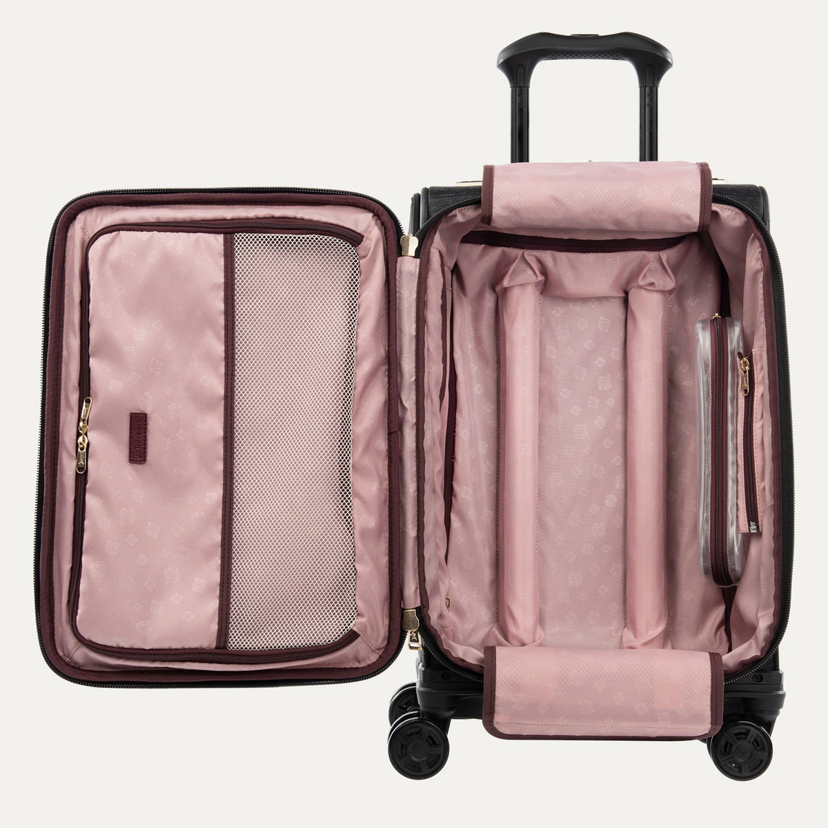 Travelpro Platinum Elite 21” Expandable Carry-On Spinner in Intrigue Black — interior view 2