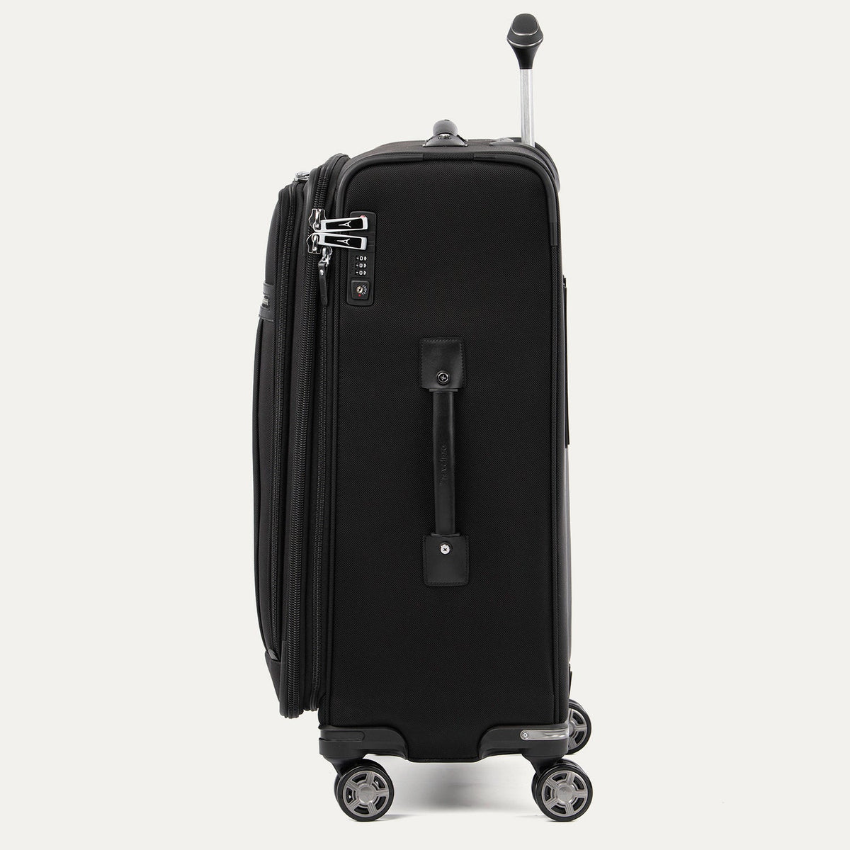 Travelpro Platinum Elite 25" Expandable Spinner in Shadow Black — angle view 2 # color_Shadow Black