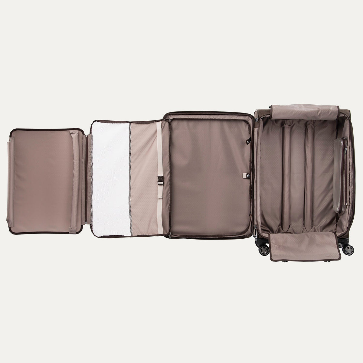 Travelpro Platinum Elite 29” Expandable Spinner in Rich Espresso — interior view 2