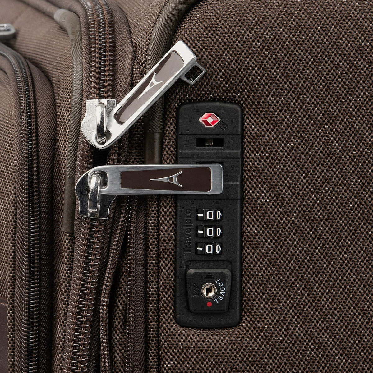Travelpro Platinum Elite 29” Expandable Spinner in Rich Espresso — detail view 2