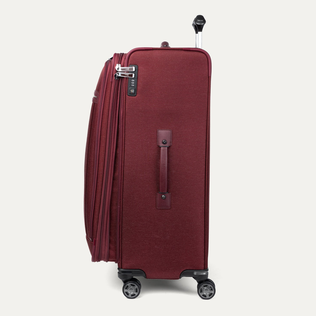 Travelpro Platinum Elite 29” Expandable Spinner in Bordeaux — angle view 3