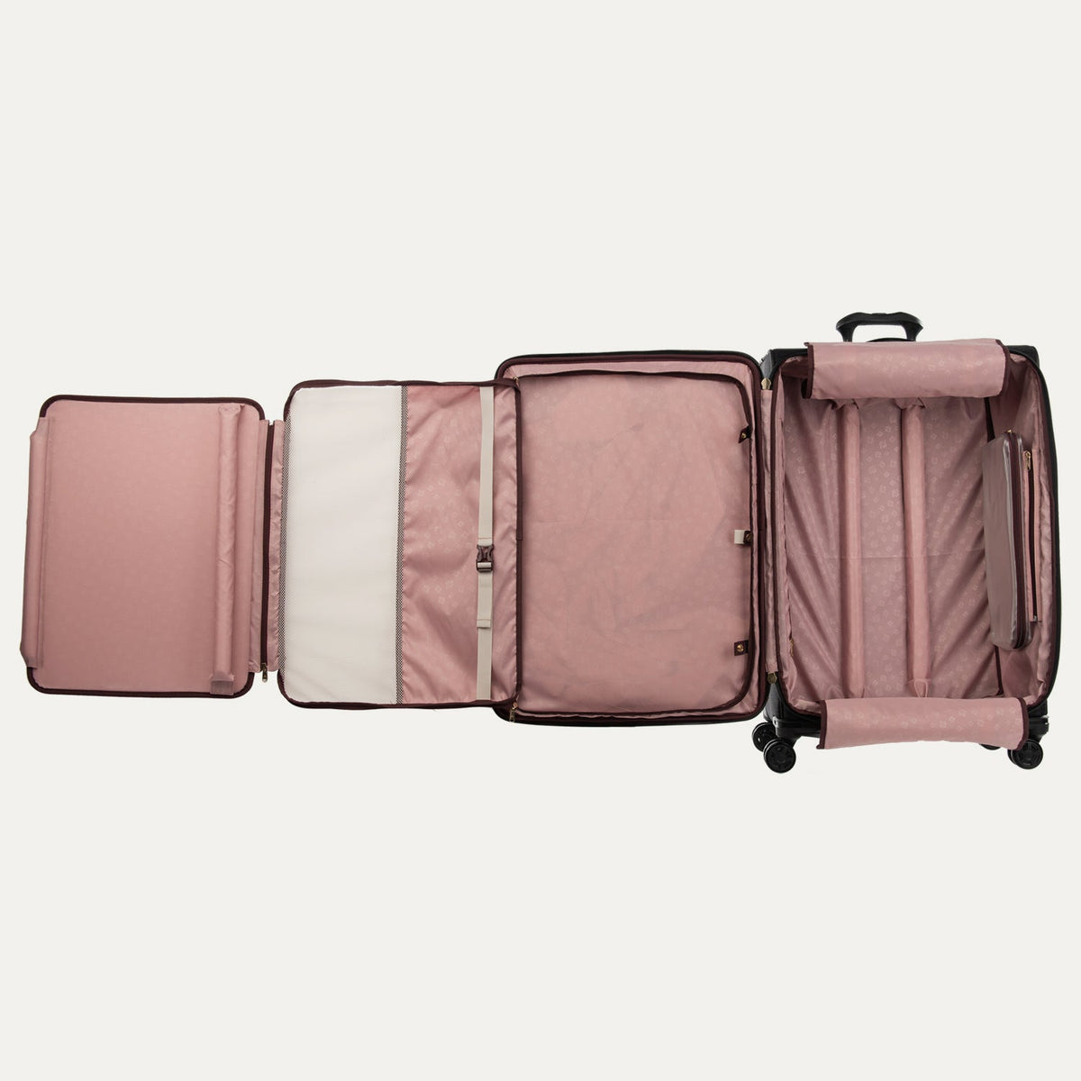 Travelpro Platinum Elite 29” Expandable Spinner in Intrigue Black — interior view