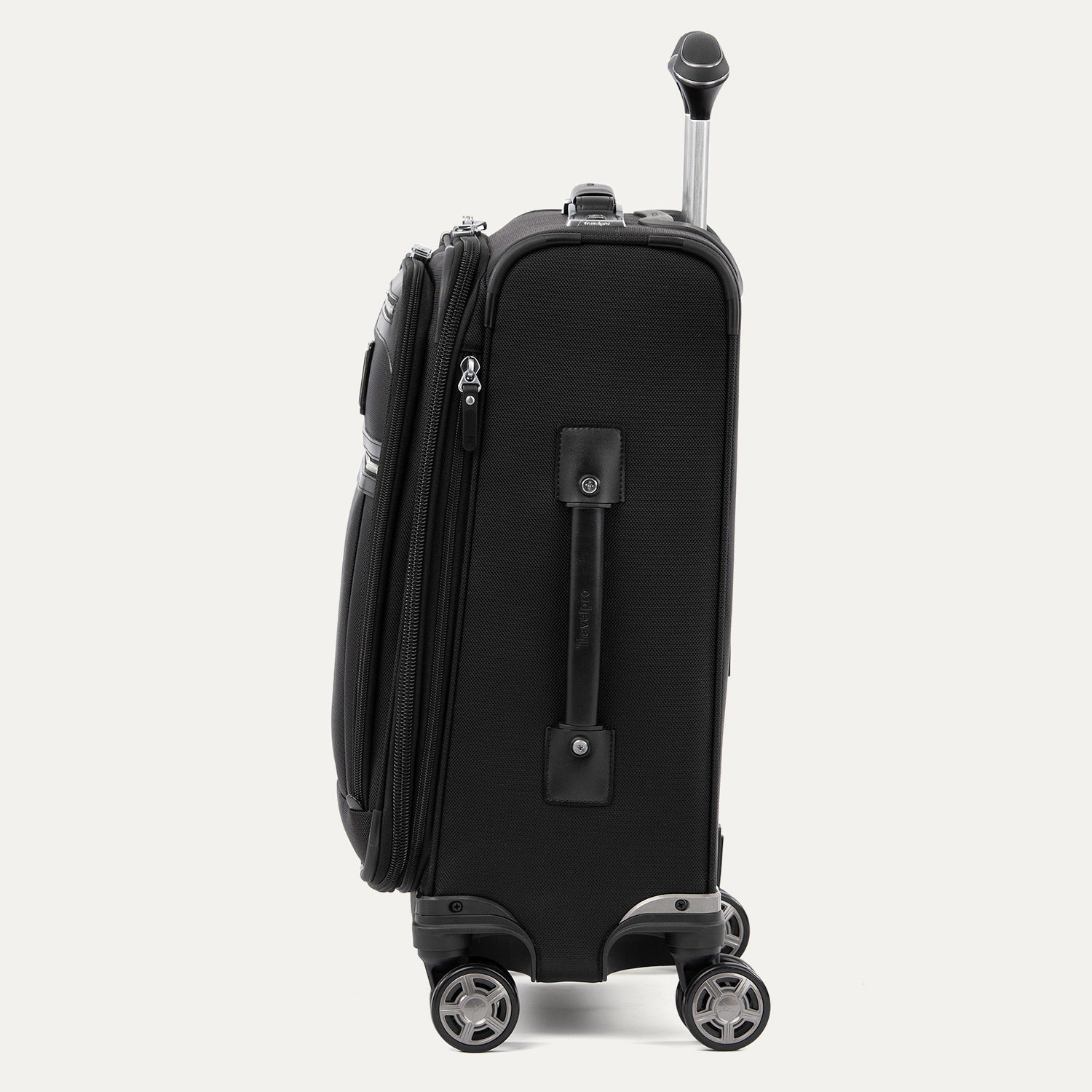 Travelpro Platinum Elite 20" Carry-On Expandable Business Plus Spinner in Shadow Black — angle view 5